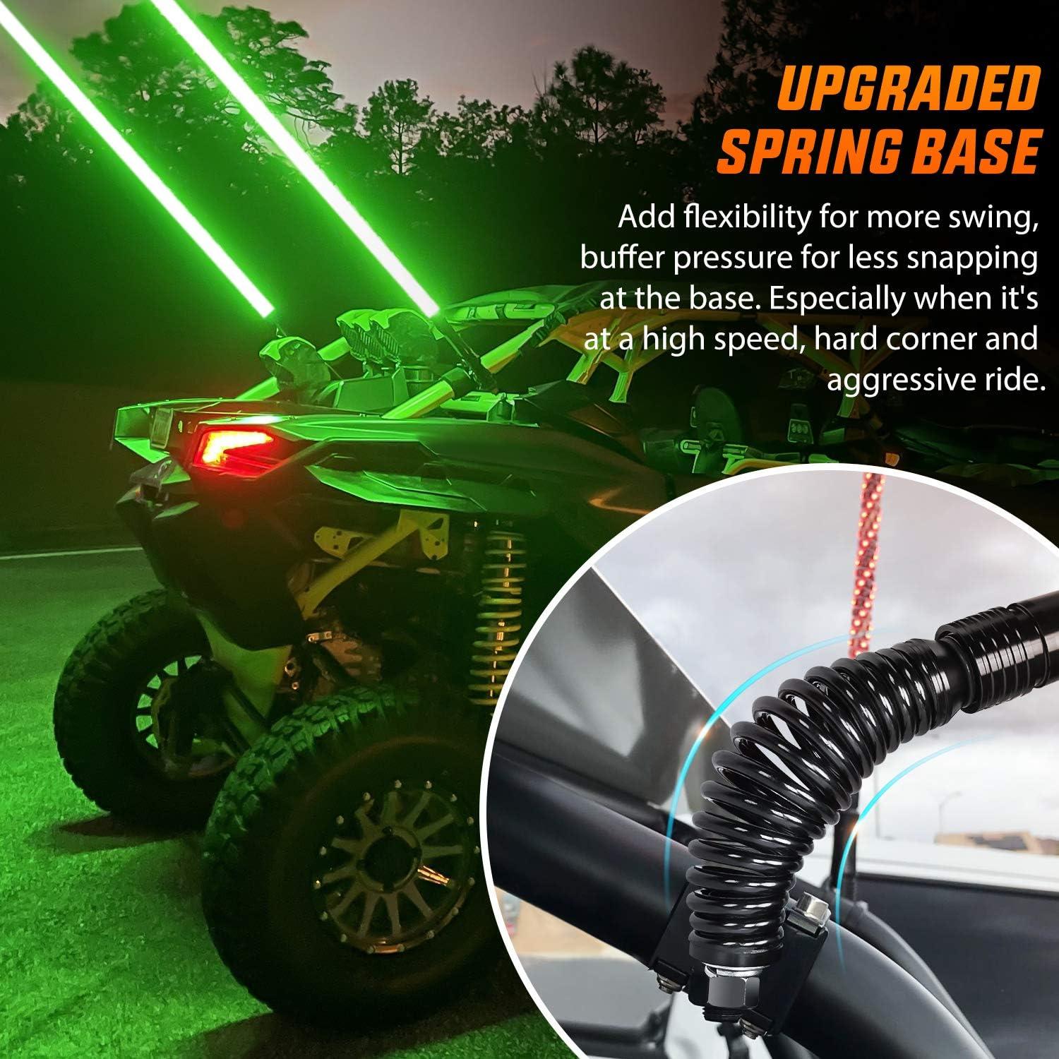 image:imageNilight 1PC 4FT Spiral RGB Led Whip Light with Spring Base Chasing Light RF Remote Control Lighted Antenna Whips for CanAm ATV UTV RZR Polaris Dune Buggy Offroad Truck 2 Years WarrantyRGBRemote Control