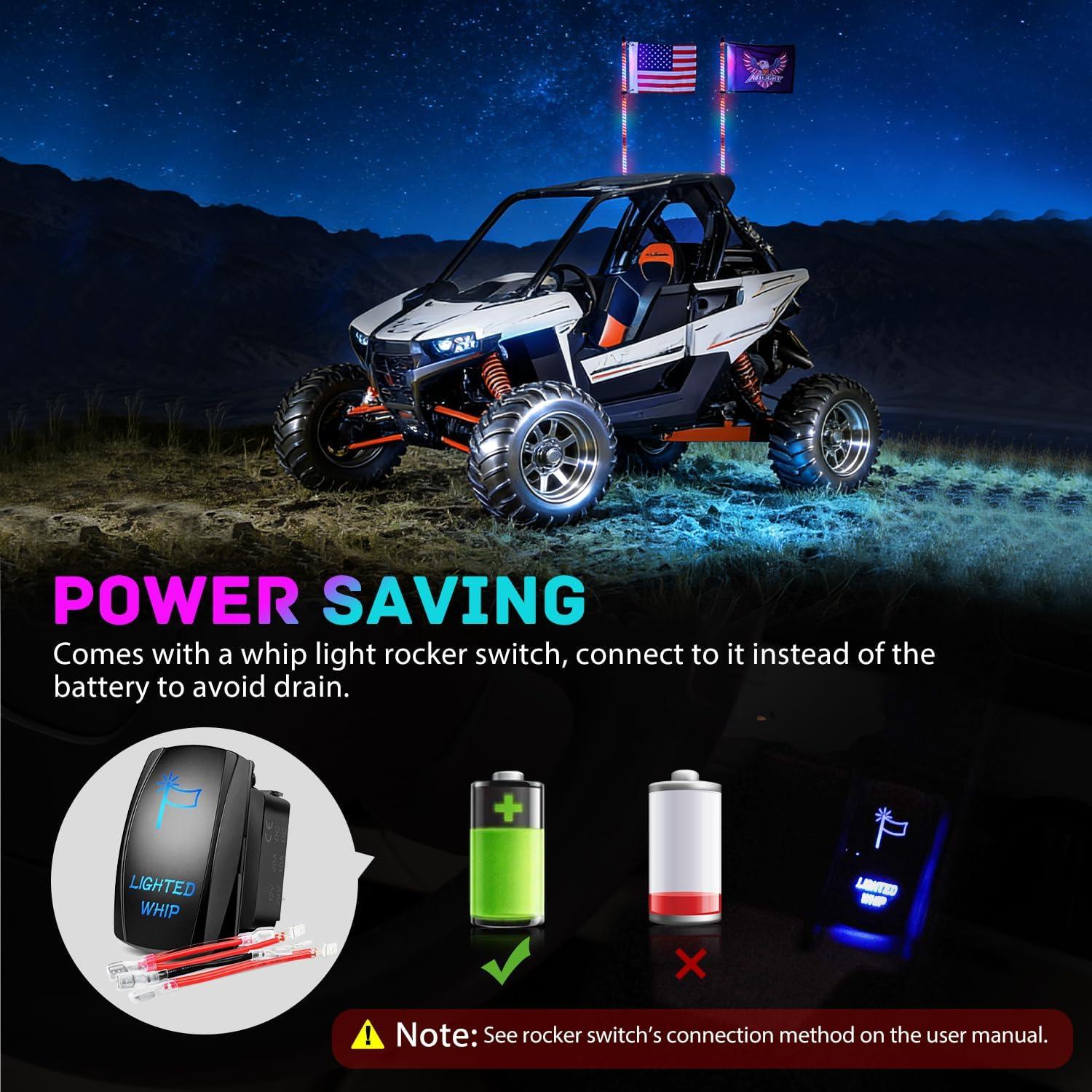 image:imageNilight 1PC 4FT Spiral RGB Led Whip Light with Spring Base Chasing Light RF Remote Control Lighted Antenna Whips for CanAm ATV UTV RZR Polaris Dune Buggy Offroad Truck 2 Years WarrantyRGB COBRemote APP Control