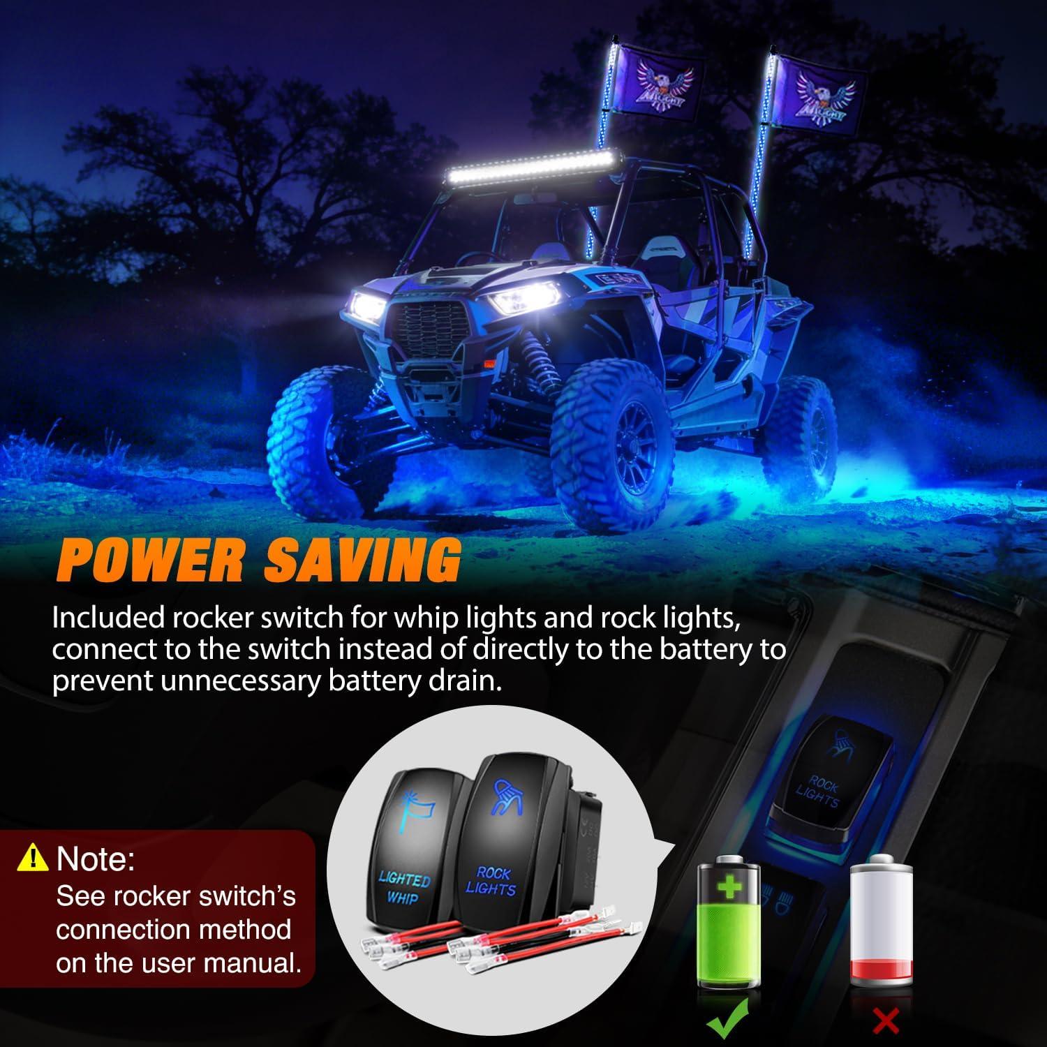 image:imageNilight 1PC 4FT Spiral RGB Led Whip Light with Spring Base Chasing Light RF Remote Control Lighted Antenna Whips for CanAm ATV UTV RZR Polaris Dune Buggy Offroad Truck 2 Years WarrantyRGBRemote APP Control
