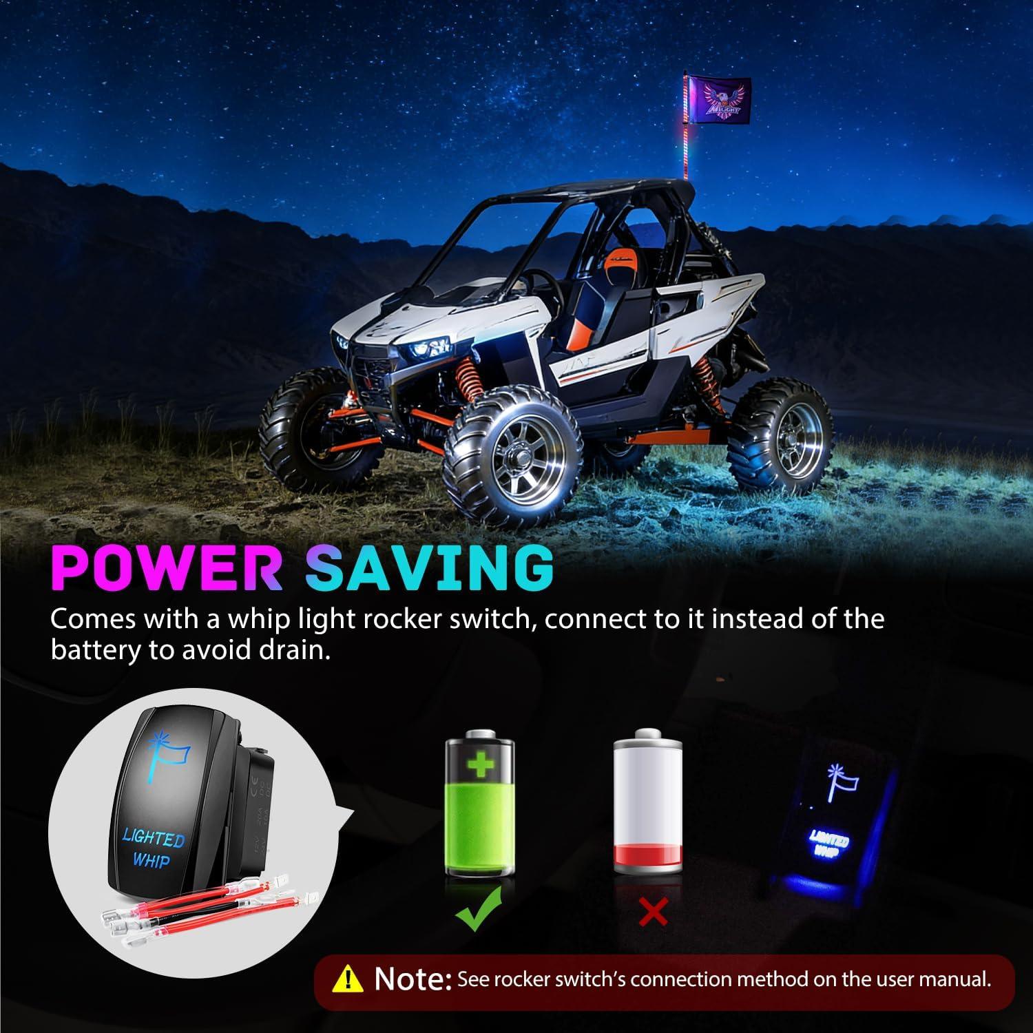 image:imageNilight 1PC 4FT Spiral RGB Led Whip Light with Spring Base Chasing Light RF Remote Control Lighted Antenna Whips for CanAm ATV UTV RZR Polaris Dune Buggy Offroad Truck 2 Years WarrantyRGB COBRemote APP Control