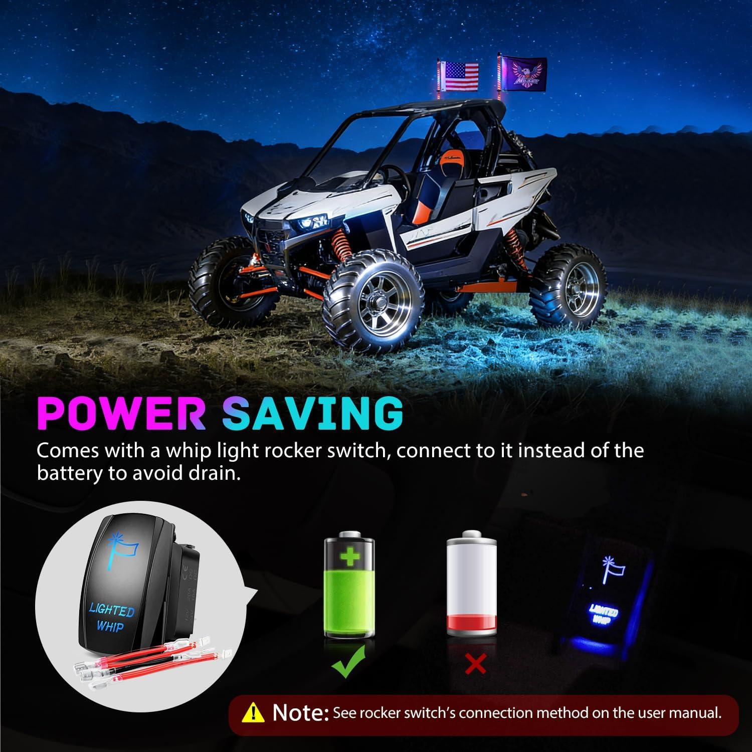 image:imageNilight 1PC 4FT Spiral RGB Led Whip Light with Spring Base Chasing Light RF Remote Control Lighted Antenna Whips for CanAm ATV UTV RZR Polaris Dune Buggy Offroad Truck 2 Years WarrantyRGB COBRemote APP Control