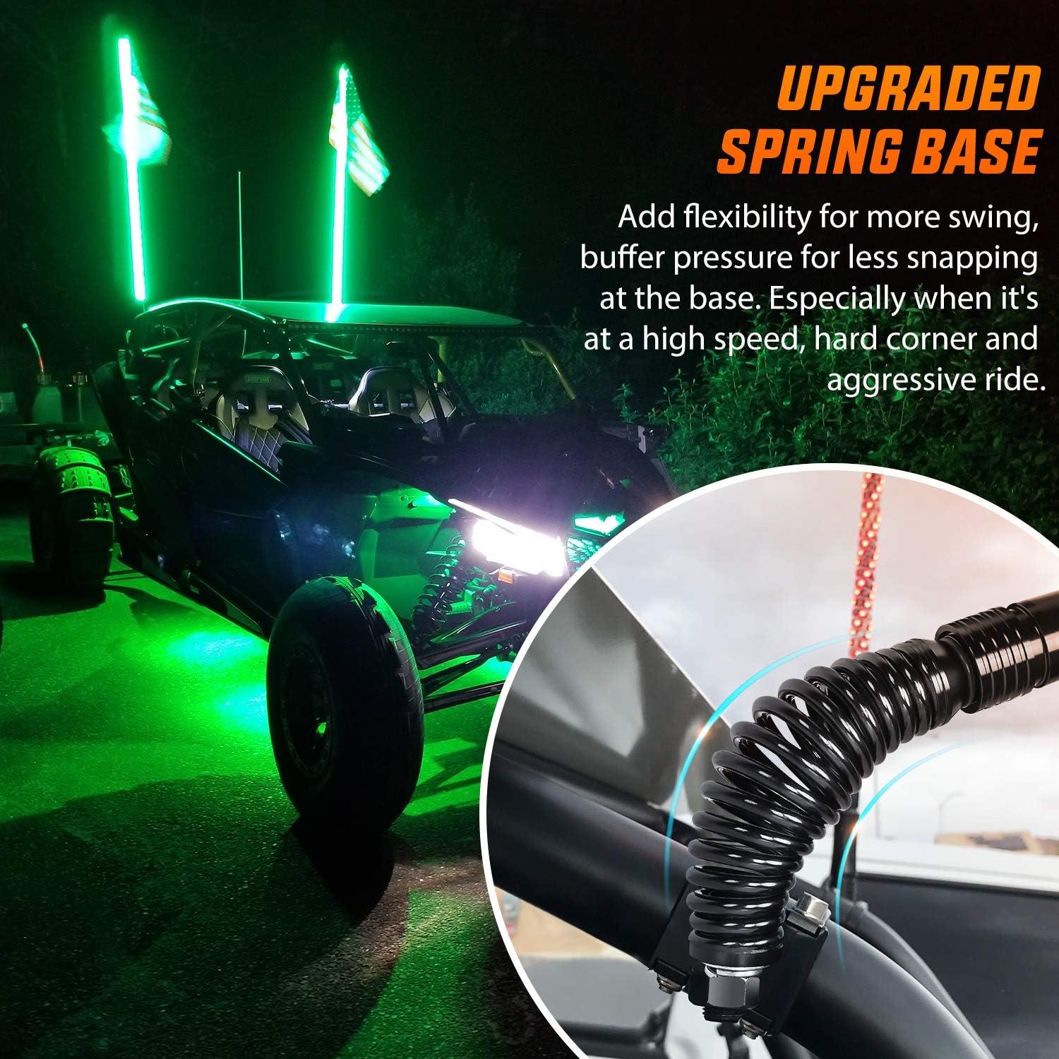 image:imageNilight 1PC 4FT Spiral RGB Led Whip Light with Spring Base Chasing Light RF Remote Control Lighted Antenna Whips for CanAm ATV UTV RZR Polaris Dune Buggy Offroad Truck 2 Years WarrantyRGBRemote Control