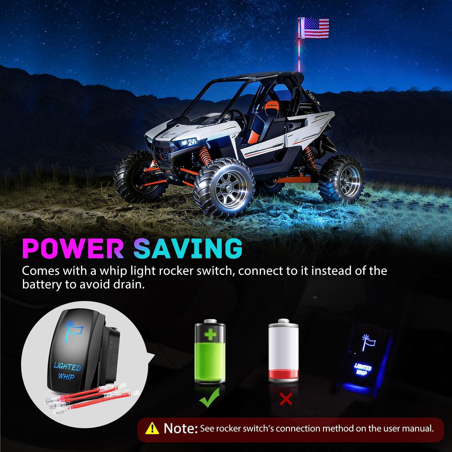 image:imageNilight 1PC 4FT Spiral RGB Led Whip Light with Spring Base Chasing Light RF Remote Control Lighted Antenna Whips for CanAm ATV UTV RZR Polaris Dune Buggy Offroad Truck 2 Years WarrantyRGB COBRemote APP Control