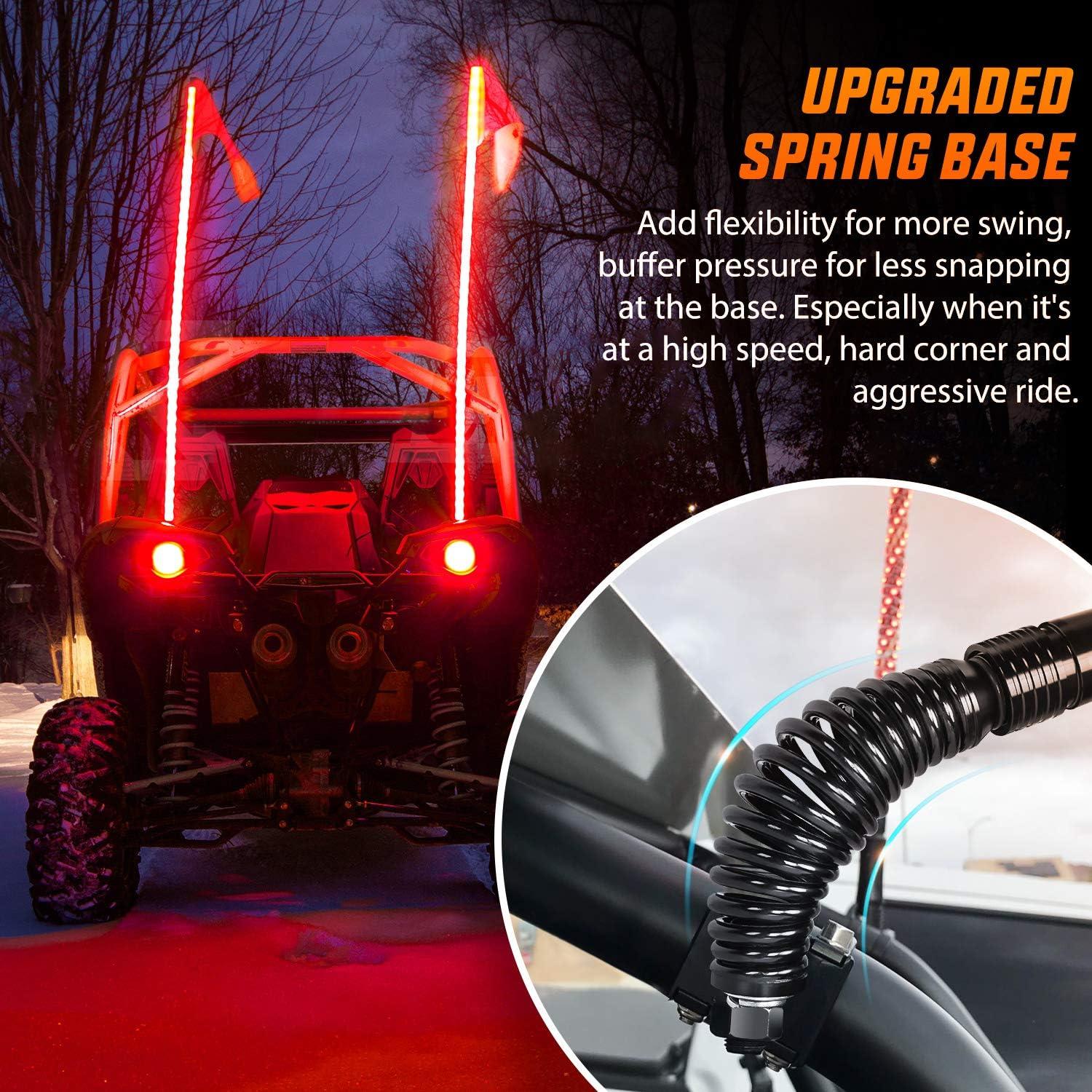 image:imageNilight 1PC 4FT Spiral RGB Led Whip Light with Spring Base Chasing Light RF Remote Control Lighted Antenna Whips for CanAm ATV UTV RZR Polaris Dune Buggy Offroad Truck 2 Years WarrantyRGBRemote Control