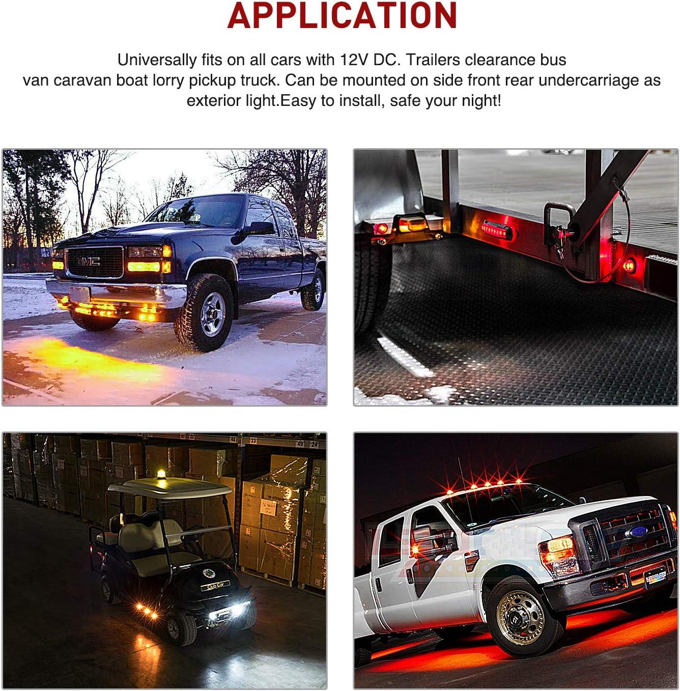 image:imageNilight 2PCS 6 Oval White LED Tail Trailer Lights with 10PCS 34 Inch Round Mini LED Clearance Light for Truck RV Car Bus Trailer Van Caravan Boat 2 Years Warranty