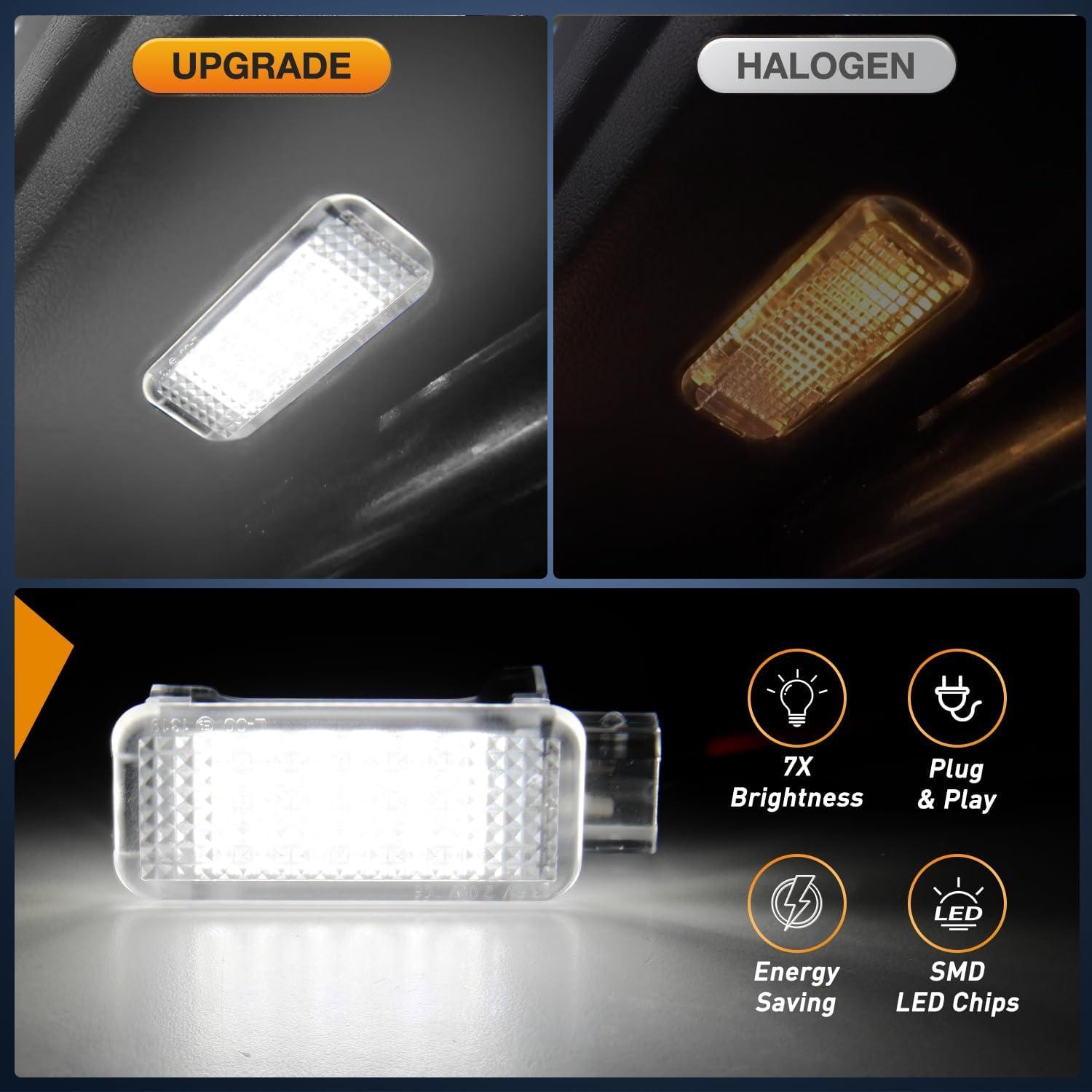 image:imageNilight 2PCS LED Interior Door Panel Light Courtesy Warning Lights Blue Red Plug and Play Compatible with Chevy GMC CK Silverado Sierra 1500 2500 3500 HD Suburban Cadillac Escalade Hummer H2White