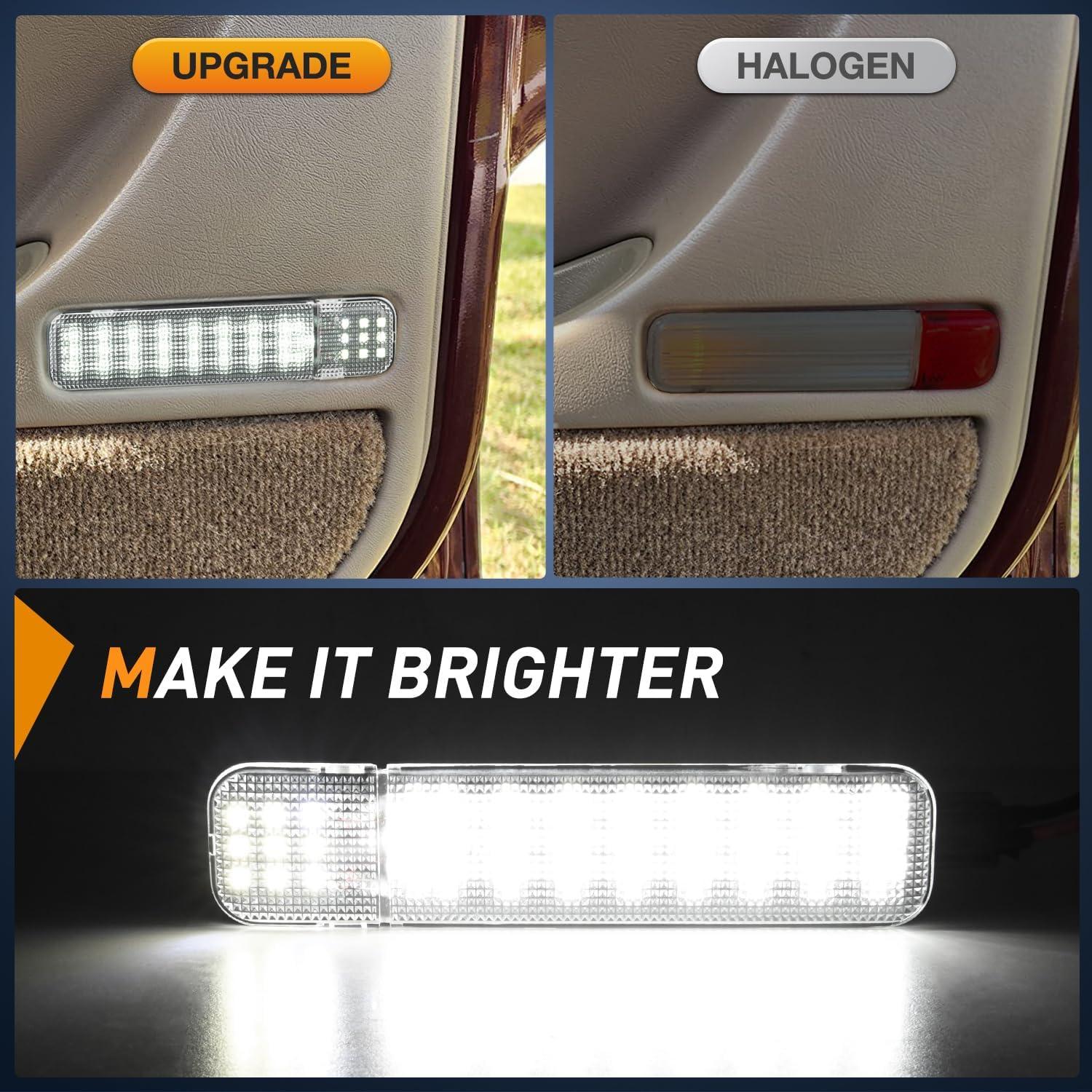 image:imageNilight 2PCS LED Interior Door Panel Light Courtesy Warning Lights Blue Red Plug and Play Compatible with Chevy GMC CK Silverado Sierra 1500 2500 3500 HD Suburban Cadillac Escalade Hummer H2White