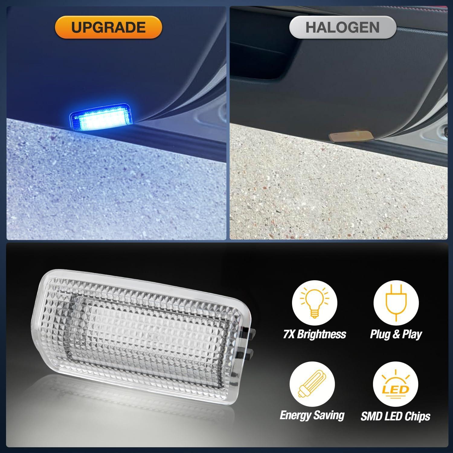 image:imageNilight 2PCS LED Interior Door Panel Light Courtesy Warning Lights Blue Red Plug and Play Compatible with Chevy GMC CK Silverado Sierra 1500 2500 3500 HD Suburban Cadillac Escalade Hummer H2Blue
