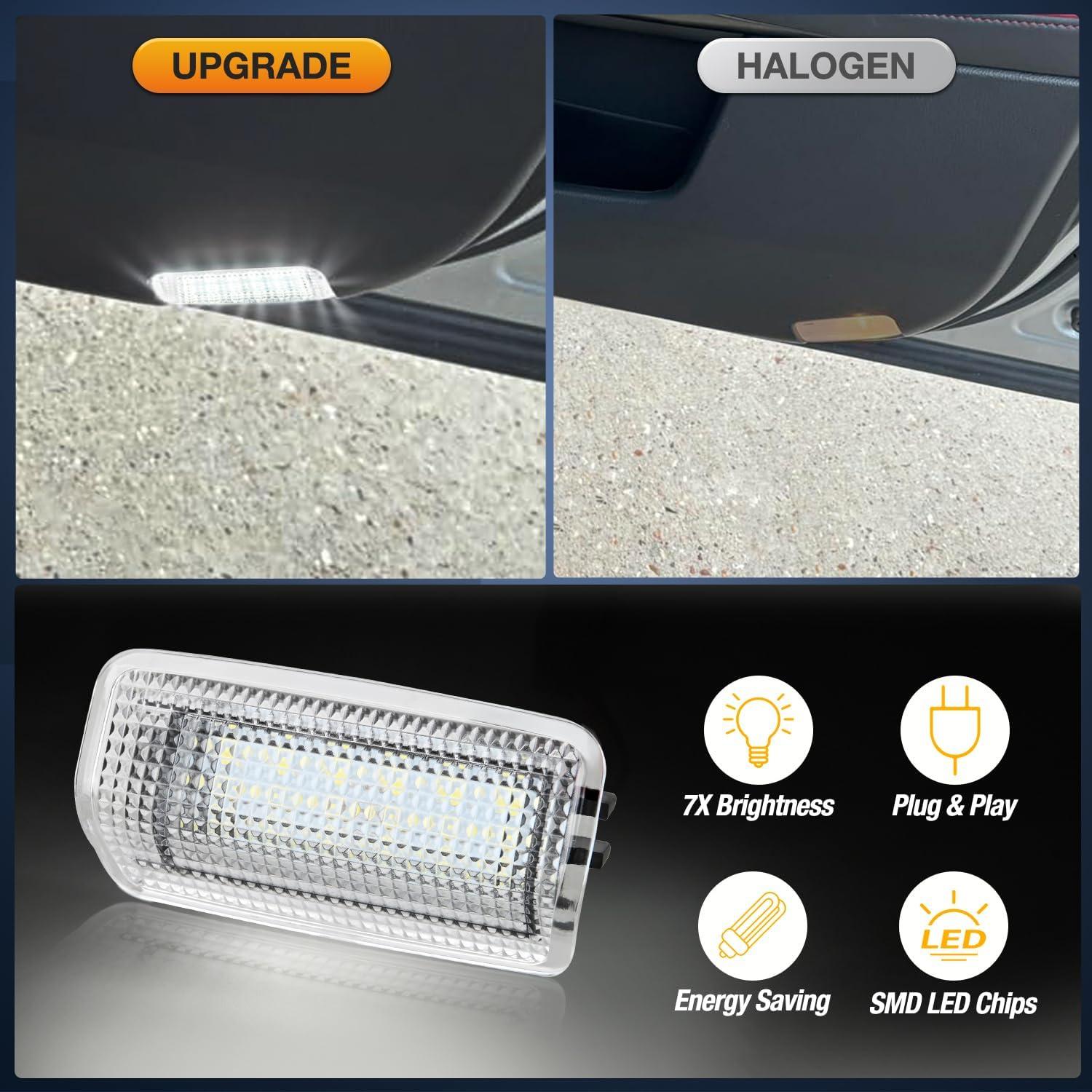 image:imageNilight 2PCS LED Interior Door Panel Light Courtesy Warning Lights Blue Red Plug and Play Compatible with Chevy GMC CK Silverado Sierra 1500 2500 3500 HD Suburban Cadillac Escalade Hummer H2White