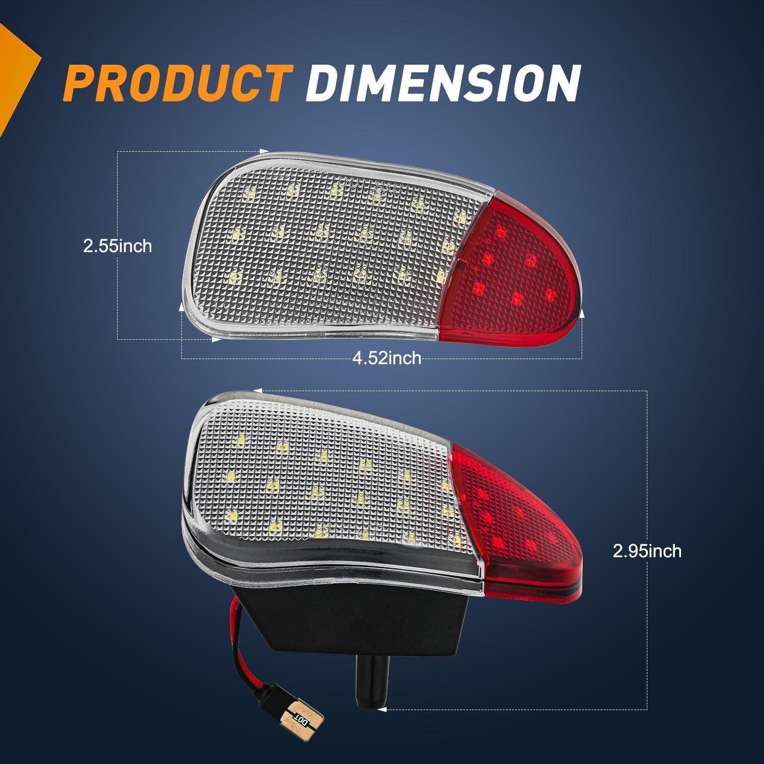 image:imageNilight 2PCS LED Interior Door Panel Light Courtesy Warning Lights White Red Plug and Play Compatible with Ford F150 19972003 F250 Lobo19971999 F150 SVT 19992022 Heritage 2004RedWhite