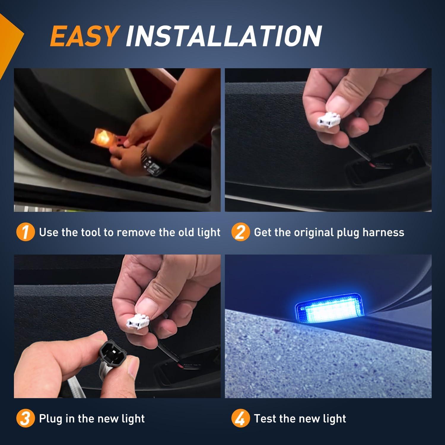 image:imageNilight 2PCS LED Interior Door Panel Light Courtesy Warning Lights White Red Plug and Play Compatible with Ford F150 19972003 F250 Lobo19971999 F150 SVT 19992022 Heritage 2004Blue