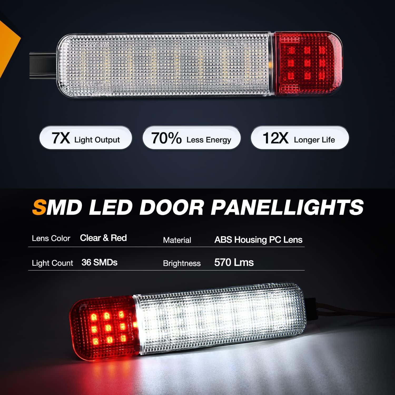 image:imageNilight 2PCS LED Interior Door Panel Light Courtesy Warning Lights White Red Plug and Play Compatible with Ford F150 19972003 F250 Lobo19971999 F150 SVT 19992022 Heritage 2004RedWhite