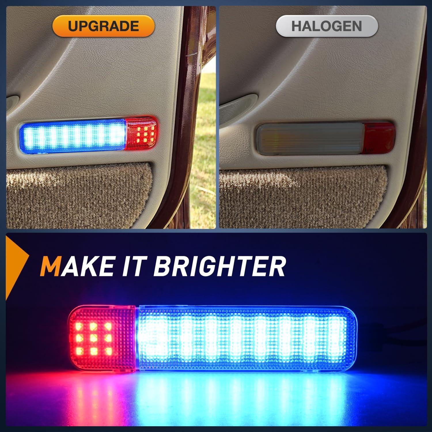 image:imageNilight 2PCS LED Interior Door Panel Light Courtesy Warning Lights White Red Plug and Play Compatible with Ford F150 19972003 F250 Lobo19971999 F150 SVT 19992022 Heritage 2004RedBlue