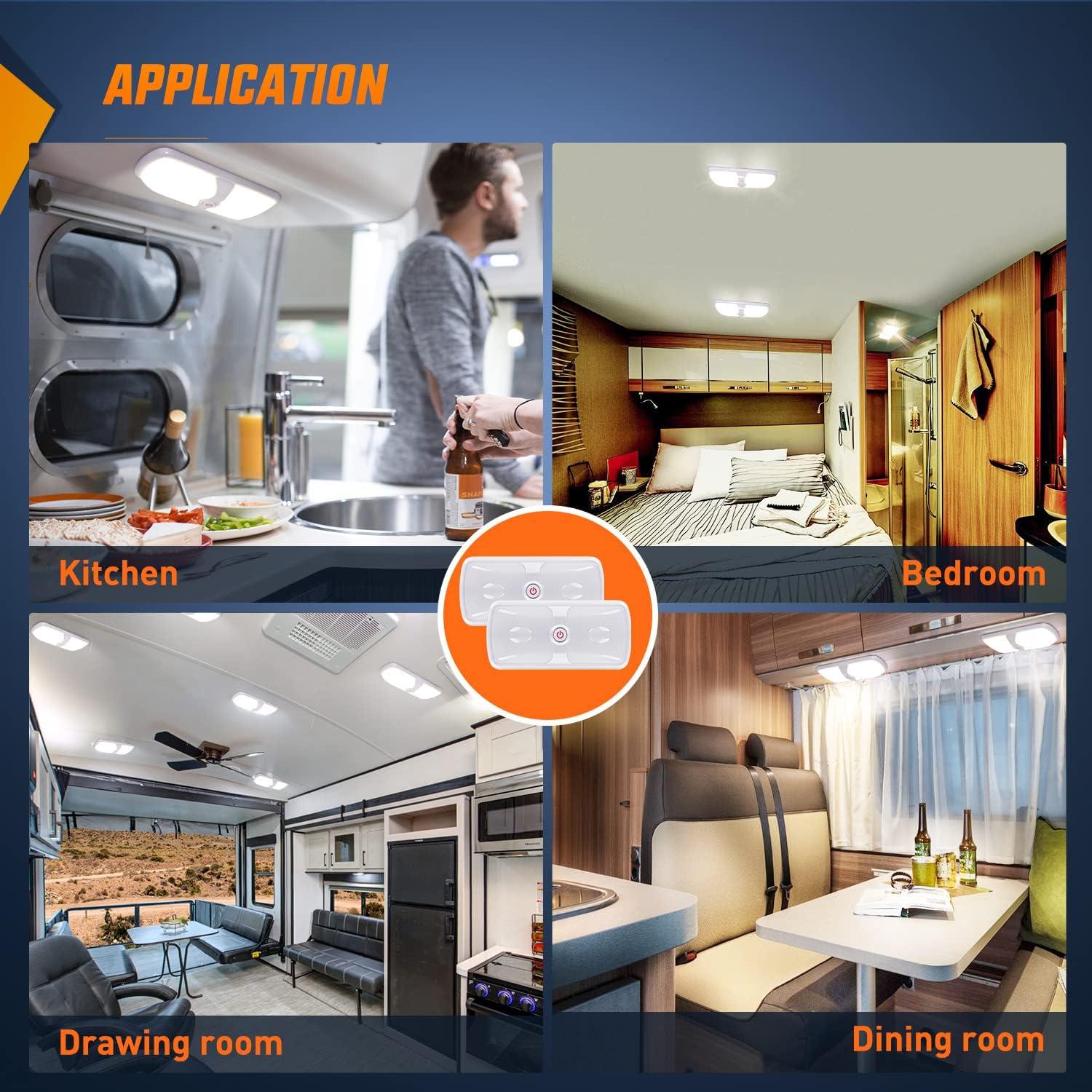 image:imageNilight 2pcs RV Interior Lights 12V24V LED Ceiling Light Fixture with ON Off Switch Inside Lighting Natural White 40004500K for Car RVs Trailer Camper BoatRV Interior Lights5PCS