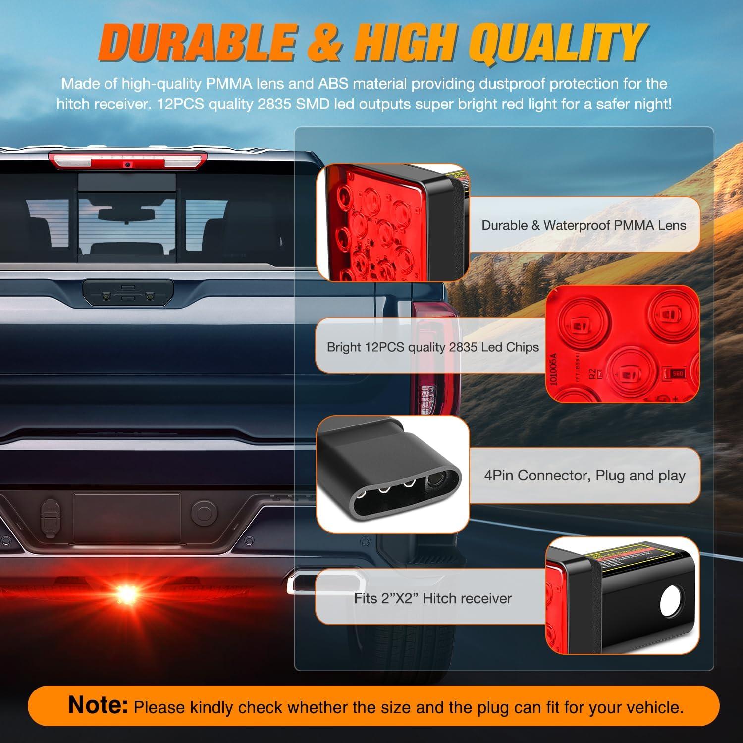 image:imageNilight 6Inch Oval Tail Light 2PCS 35LED Arrow Red Running Stop Brake Lights Surface Mount Waterproof for 12V Caravan Truck RV Camper Trailer BusLED Brake Trailer Light 1PCS