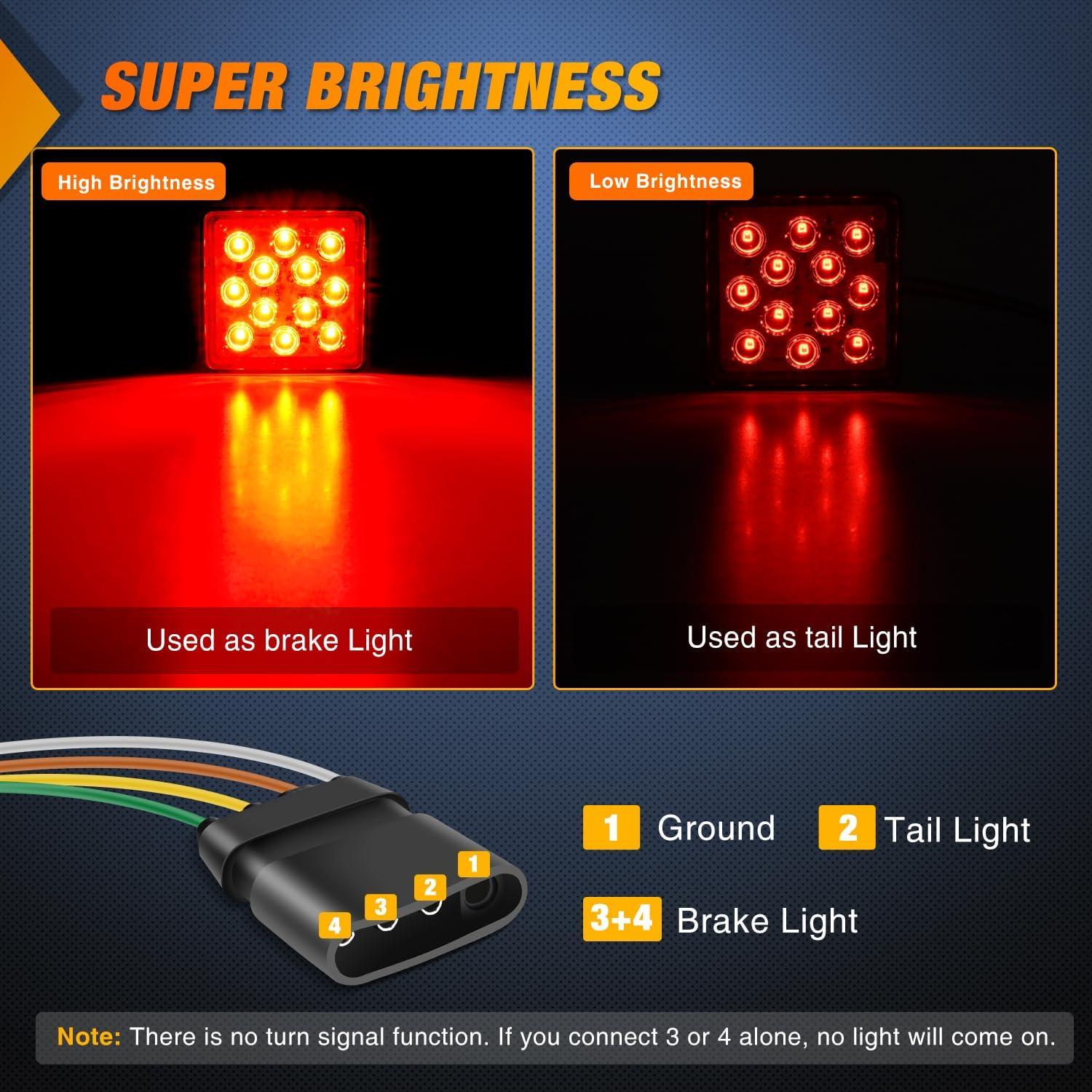 image:imageNilight 6Inch Oval Tail Light 2PCS 35LED Arrow Red Running Stop Brake Lights Surface Mount Waterproof for 12V Caravan Truck RV Camper Trailer BusLED Brake Trailer Light 1PCS