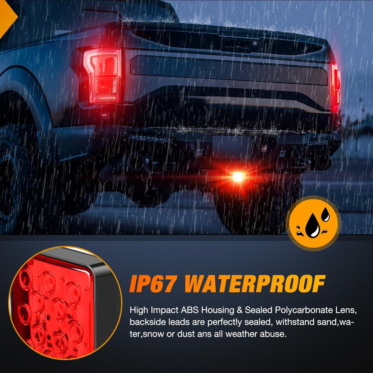 image:imageNilight 6Inch Oval Tail Light 2PCS 35LED Arrow Red Running Stop Brake Lights Surface Mount Waterproof for 12V Caravan Truck RV Camper Trailer BusLED Brake Trailer Light 1PCS