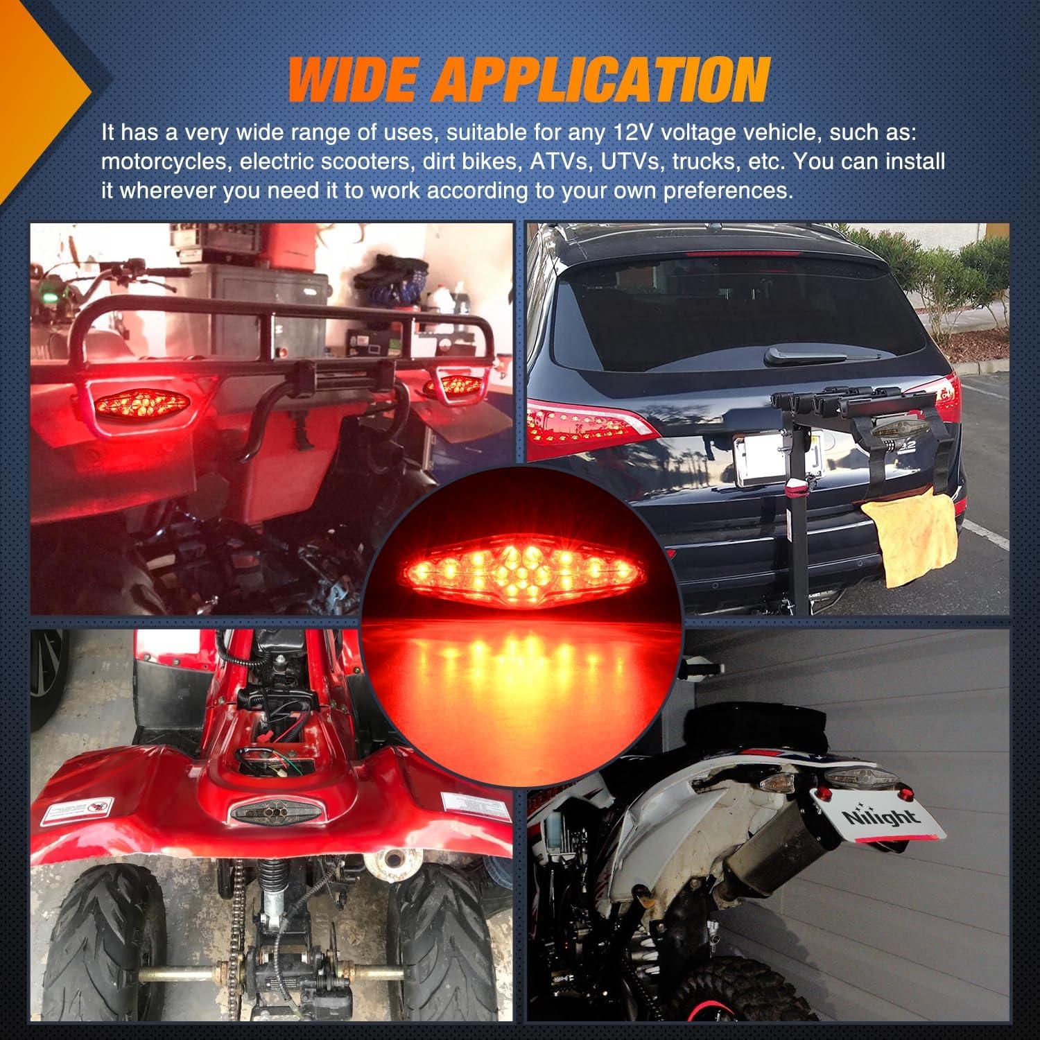 image:imageNilight 6Inch Oval Tail Light 2PCS 35LED Arrow Red Running Stop Brake Lights Surface Mount Waterproof for 12V Caravan Truck RV Camper Trailer BusMotorcycle Tail Lights Smoked 2PCS