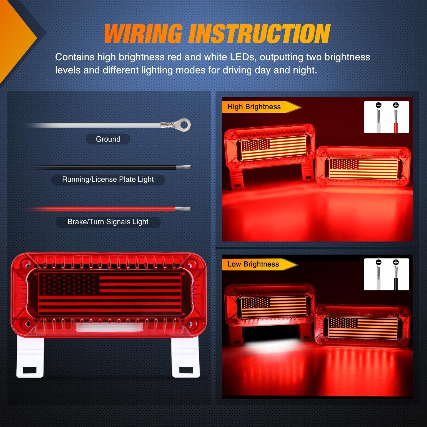 image:imageNilight 6Inch Oval Tail Light 2PCS 35LED Arrow Red Running Stop Brake Lights Surface Mount Waterproof for 12V Caravan Truck RV Camper Trailer BusRV Tail Light 72LED 2PCS