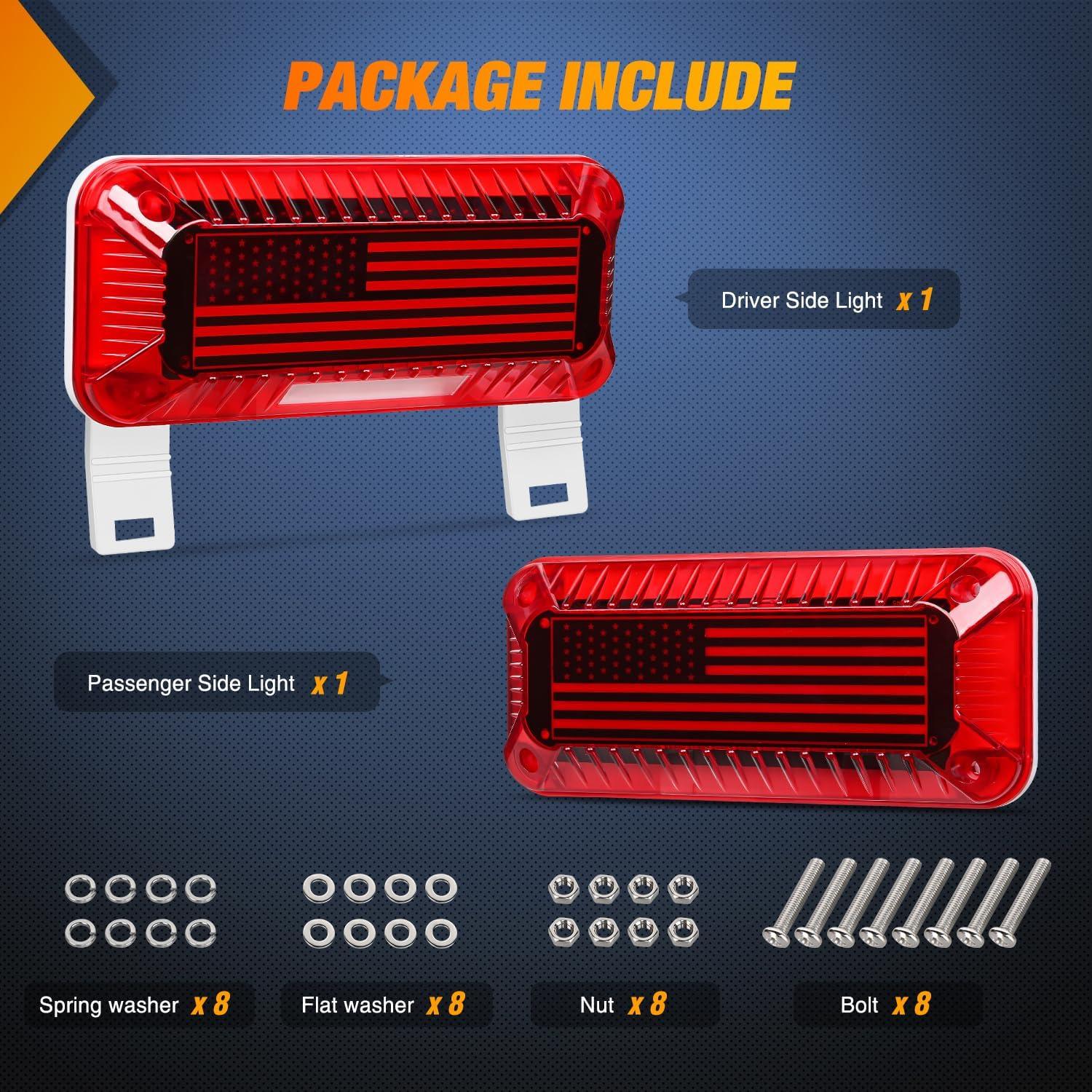 image:imageNilight 6Inch Oval Tail Light 2PCS 35LED Arrow Red Running Stop Brake Lights Surface Mount Waterproof for 12V Caravan Truck RV Camper Trailer BusRV Tail Light 72LED 2PCS