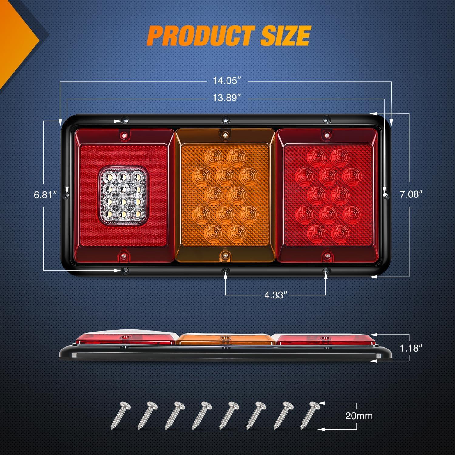 image:imageNilight 6Inch Oval Tail Light 2PCS 35LED Arrow Red Running Stop Brake Lights Surface Mount Waterproof for 12V Caravan Truck RV Camper Trailer BusRed Amber White Triple Tail Light 36LED 2PCS