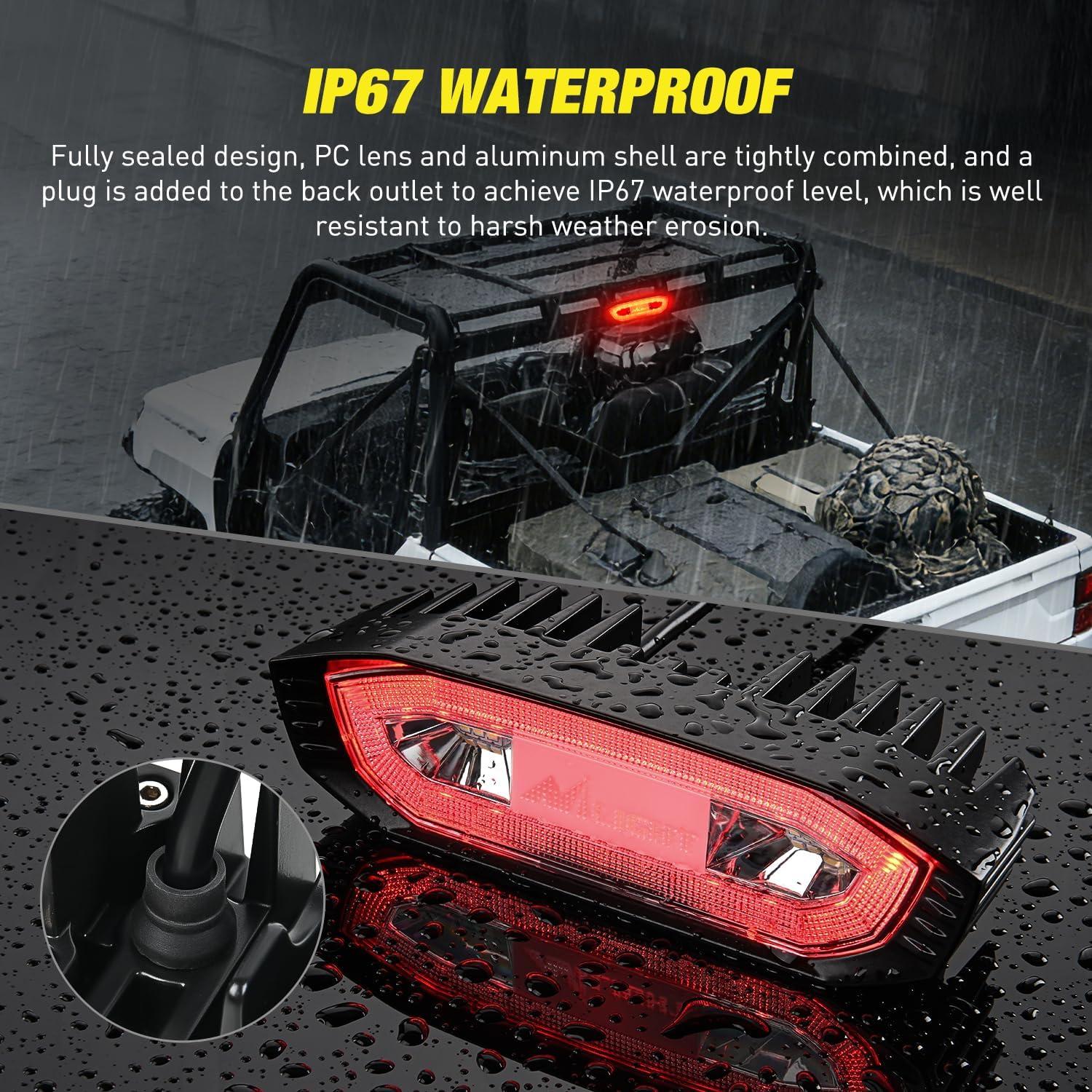 image:imageNilight 6Inch Oval Tail Light 2PCS 35LED Arrow Red Running Stop Brake Lights Surface Mount Waterproof for 12V Caravan Truck RV Camper Trailer BusUTV LED Chase Brake Light 1PCS