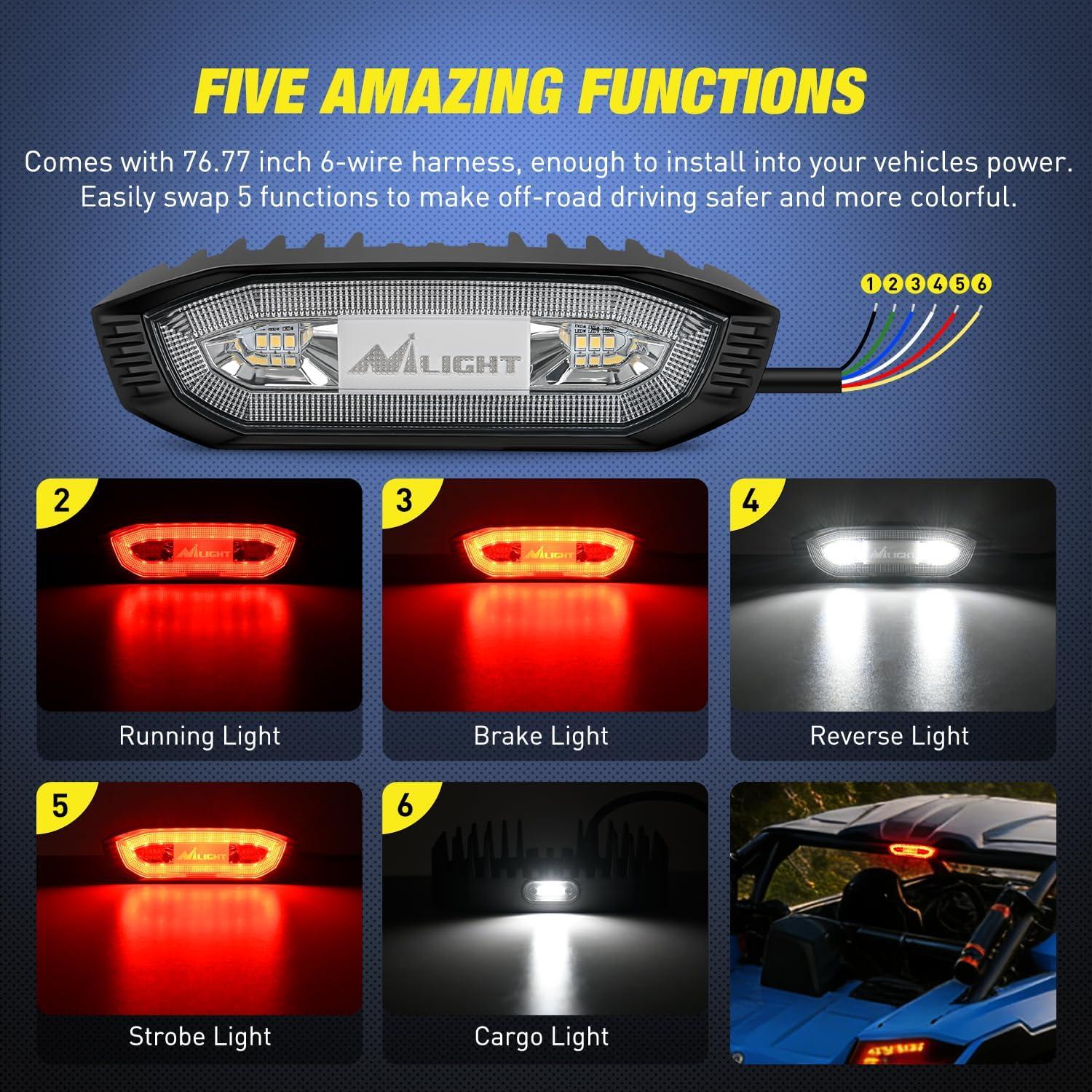 image:imageNilight 6Inch Oval Tail Light 2PCS 35LED Arrow Red Running Stop Brake Lights Surface Mount Waterproof for 12V Caravan Truck RV Camper Trailer BusUTV LED Chase Brake Light 1PCS