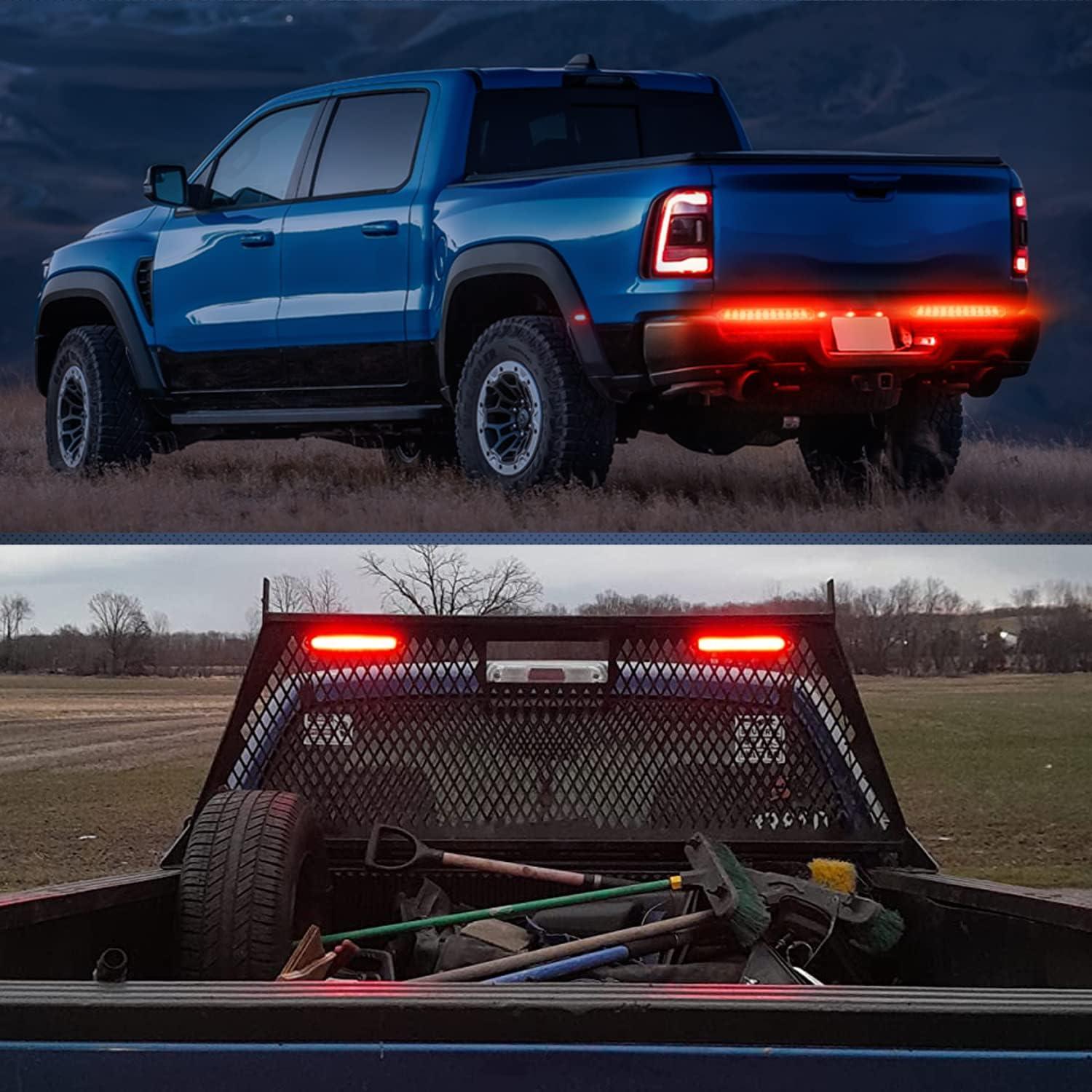 image:imageNilight LED Tail Light 2PCS 17 Inch 40LED Red Running Tail Stop Brake Lights wChrome Bezel Waterproof Surface Mount for 12V Towing Trailer Truck RV Camper Boat2Pcs 10 Red 15LED