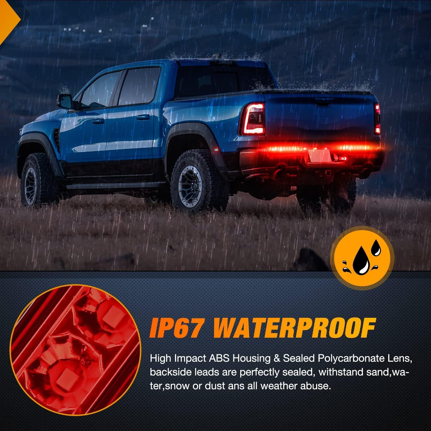 image:imageNilight LED Tail Light 2PCS 17 Inch 40LED Red Running Tail Stop Brake Lights wChrome Bezel Waterproof Surface Mount for 12V Towing Trailer Truck RV Camper Boat2Pcs 10 Red 15LED