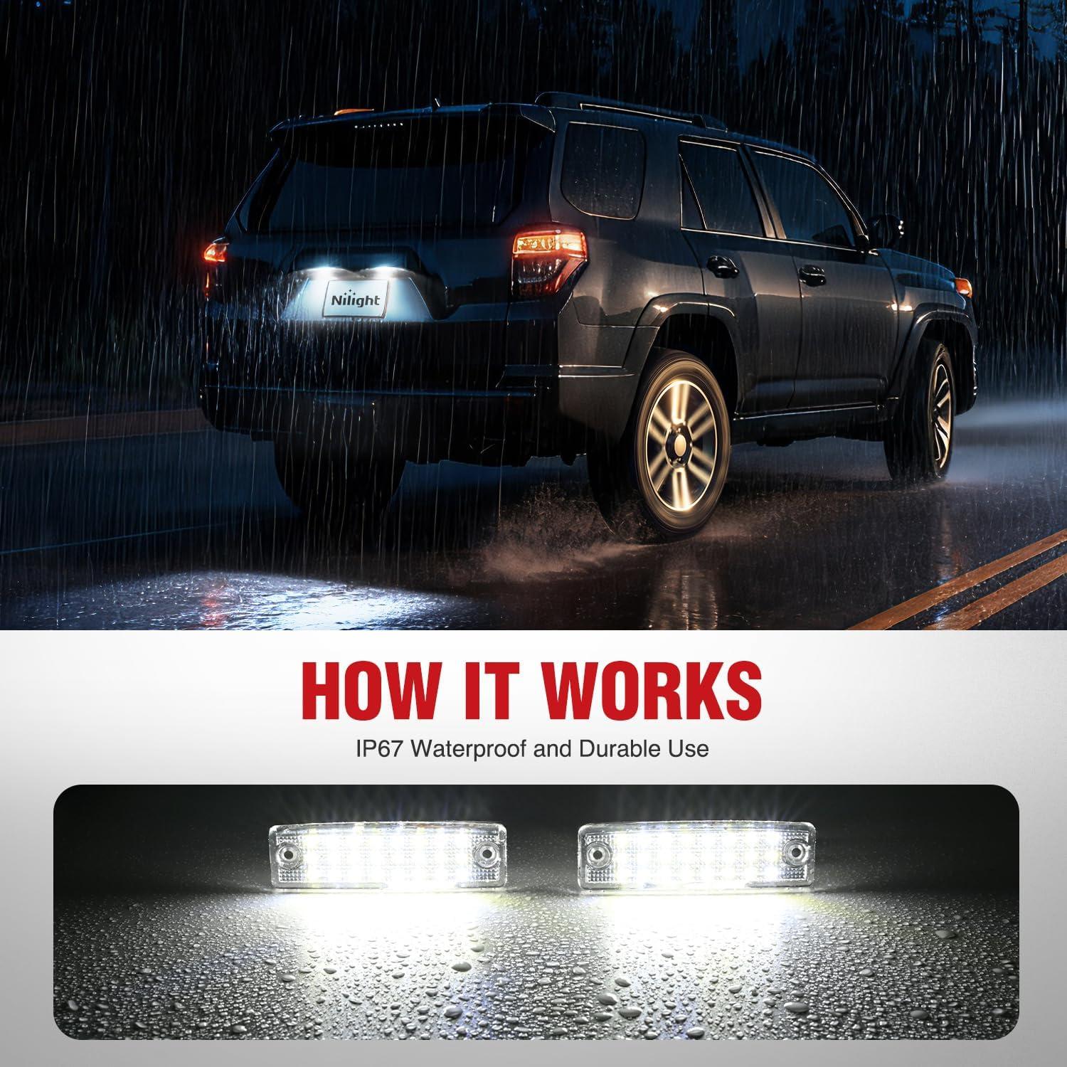 image:imageNilight License Plate Light Compatible with 1994 1995 1996 1997 1998 1999 2000 2001 Dodge Ram 1500 2500 3500 2002 RAM 2500 3500 6000K White 2PCS Pack19962022 Toyota 4Runner20012022 Toyota Sequoia