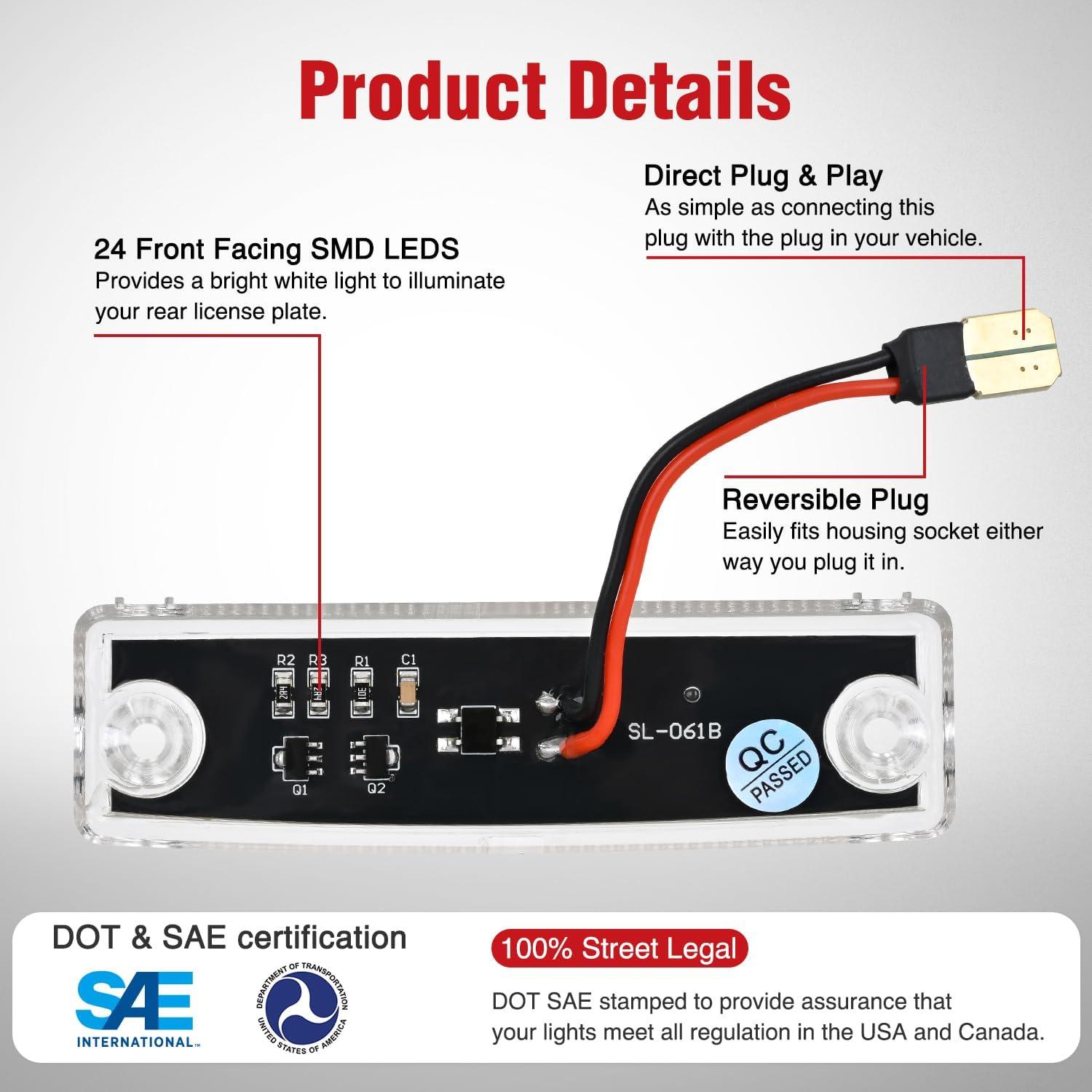 image:imageNilight License Plate Light Compatible with 1994 1995 1996 1997 1998 1999 2000 2001 Dodge Ram 1500 2500 3500 2002 RAM 2500 3500 6000K White 2PCS Pack19962022 Toyota 4Runner20012022 Toyota Sequoia