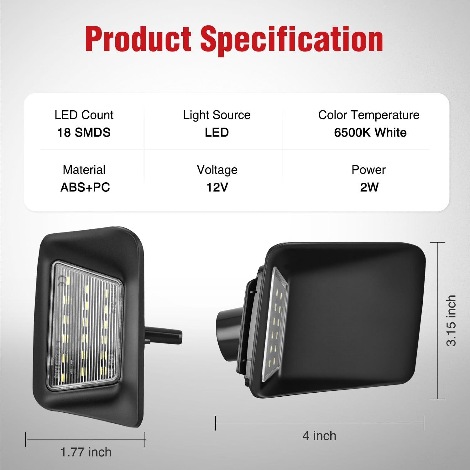 image:imageNilight License Plate Light Compatible with 1994 1995 1996 1997 1998 1999 2000 2001 Dodge Ram 1500 2500 3500 2002 RAM 2500 3500 6000K White 2PCS Pack20042012 Chevrolet ColoradoGMC Canyon
