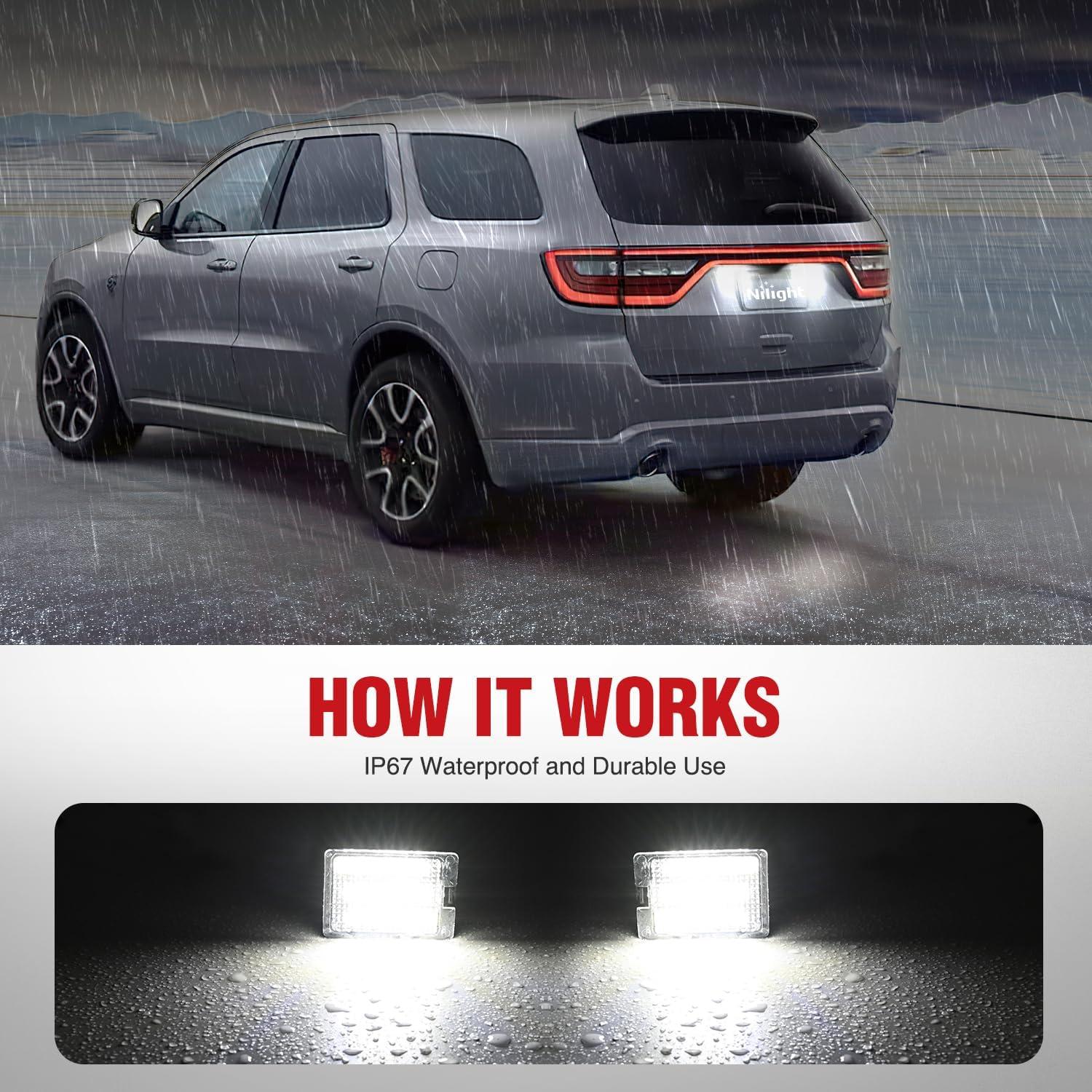 image:imageNilight License Plate Light Compatible with 1994 1995 1996 1997 1998 1999 2000 2001 Dodge Ram 1500 2500 3500 2002 RAM 2500 3500 6000K White 2PCS Pack20142023 Durango