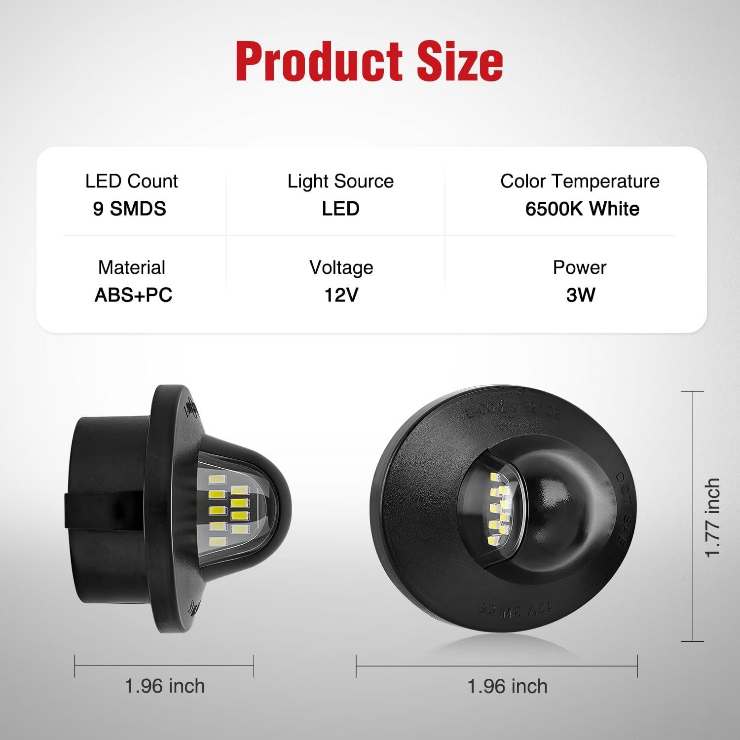image:imageNilight License Plate Light Compatible with 1994 1995 1996 1997 1998 1999 2000 2001 Dodge Ram 1500 2500 3500 2002 RAM 2500 3500 6000K White 2PCS PackBlack 19902014 Ford F15019832011 Ford Ranger