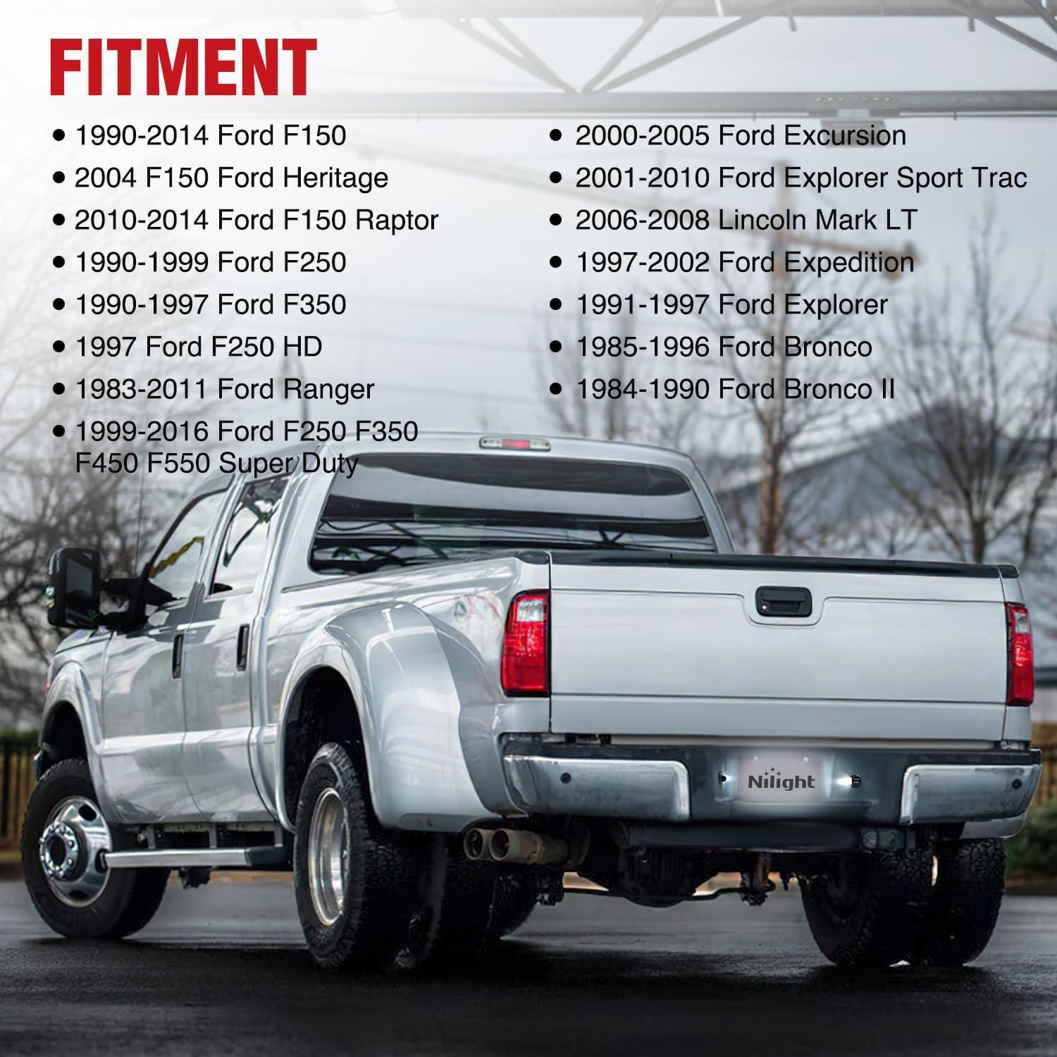 image:imageNilight License Plate Light Compatible with 1994 1995 1996 1997 1998 1999 2000 2001 Dodge Ram 1500 2500 3500 2002 RAM 2500 3500 6000K White 2PCS PackBlack 19902014 Ford F15019832011 Ford Ranger