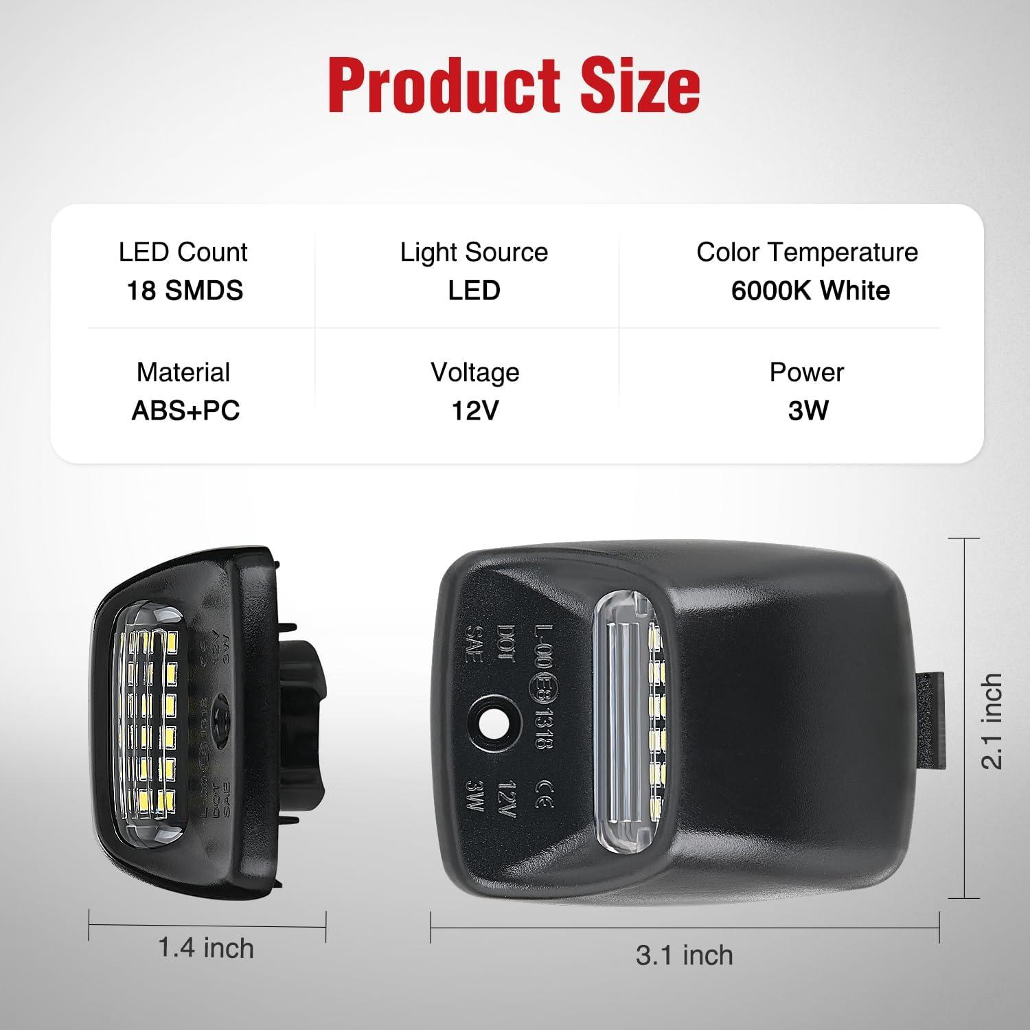 image:imageNilight License Plate Light Compatible with 1994 1995 1996 1997 1998 1999 2000 2001 Dodge Ram 1500 2500 3500 2002 RAM 2500 3500 6000K White 2PCS PackBlack 20052015 Tacoma20002013 Tundra