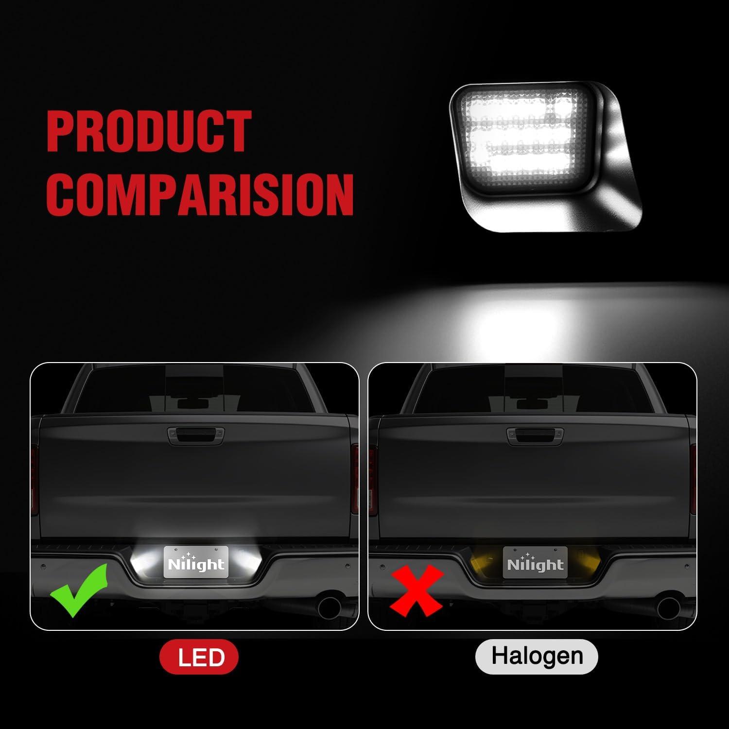 image:imageNilight License Plate Light Compatible with 1994 1995 1996 1997 1998 1999 2000 2001 Dodge Ram 1500 2500 3500 2002 RAM 2500 3500 6000K White 2PCS PackClear 20032018 Dodge Ram