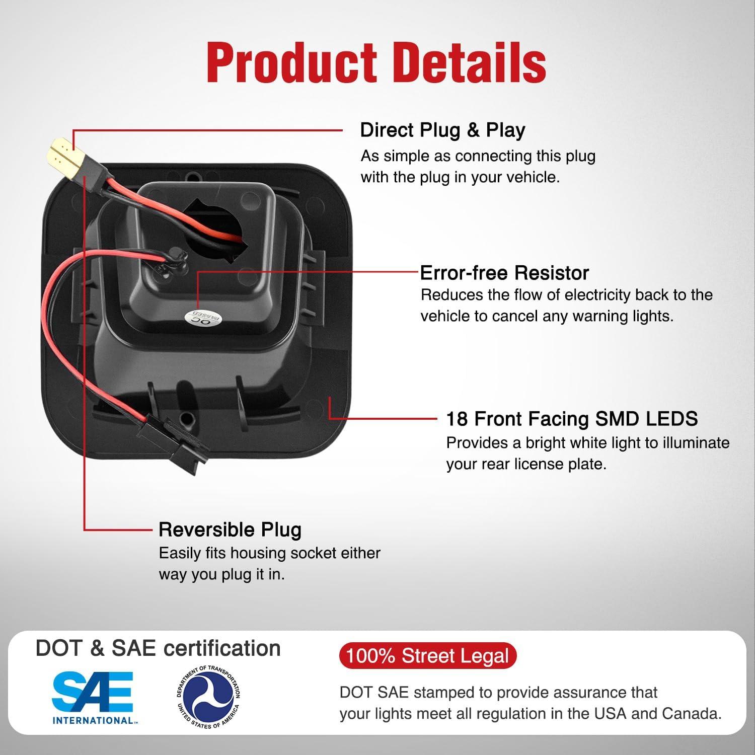 image:imageNilight License Plate Light Compatible with 1994 1995 1996 1997 1998 1999 2000 2001 Dodge Ram 1500 2500 3500 2002 RAM 2500 3500 6000K White 2PCS PackClear 20032018 Dodge Ram