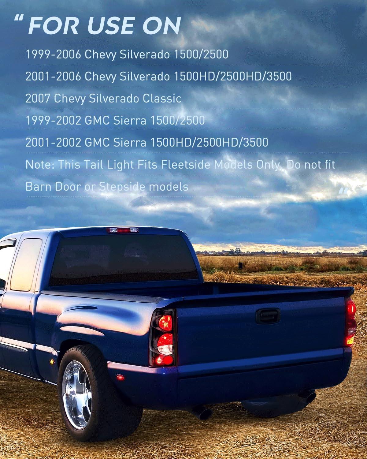 image:imageNilight Taillight Assembly Compatible with 1999 2000 2001 2002 2003 2004 2005 2006 2007 Chevy Silverado 1500 2500 3500 9902 GMC Sierra Rear Lamp Replacement with Classic Body OE StyleSmoke Lens