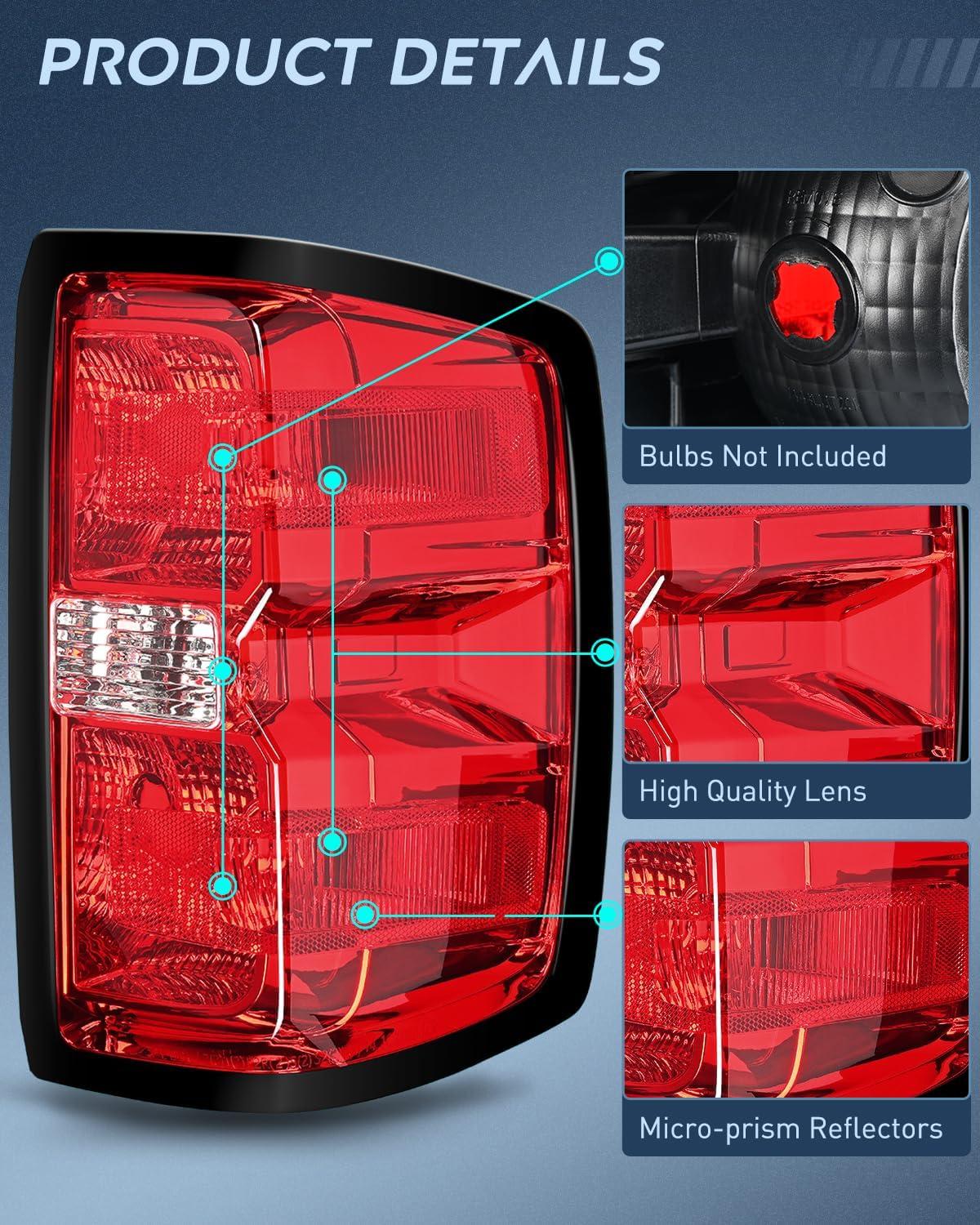image:imageNilight Taillight Assembly for 2014 2015 2016 2017 2018 2019 Chevy Silverado 1500 2500HD 3500HD 20152019 GMC Sierra 3500HD 2019 Silverado 1500LD OE Style Rear Lamp Driver SidePassenger Side