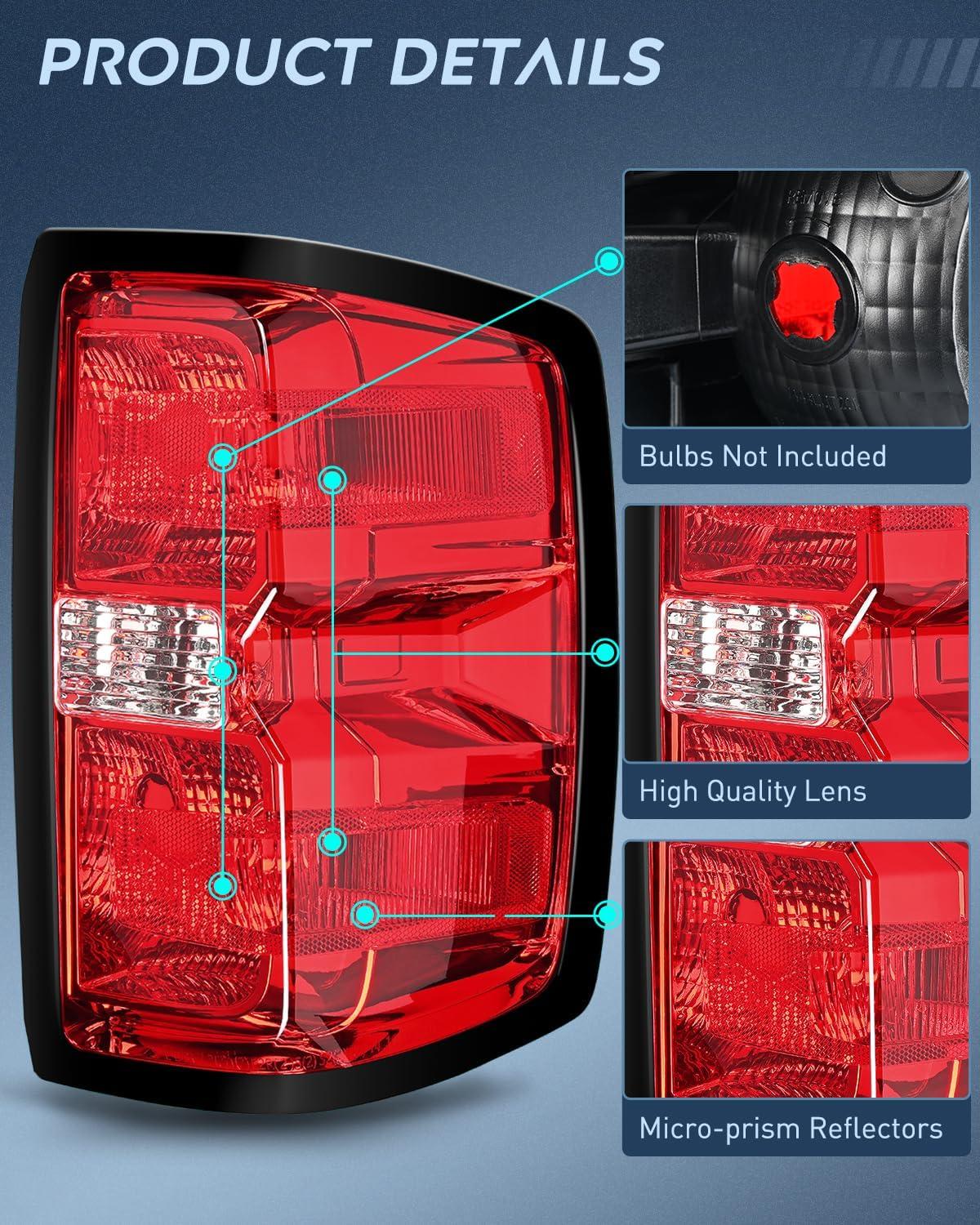 image:imageNilight Taillight Assembly for 2014 2015 2016 2017 2018 2019 Chevy Silverado 1500 2500HD 3500HD 20152019 GMC Sierra 3500HD 2019 Silverado 1500LD OE Style Rear Lamp Driver SidePair of Driver and Passenger Side