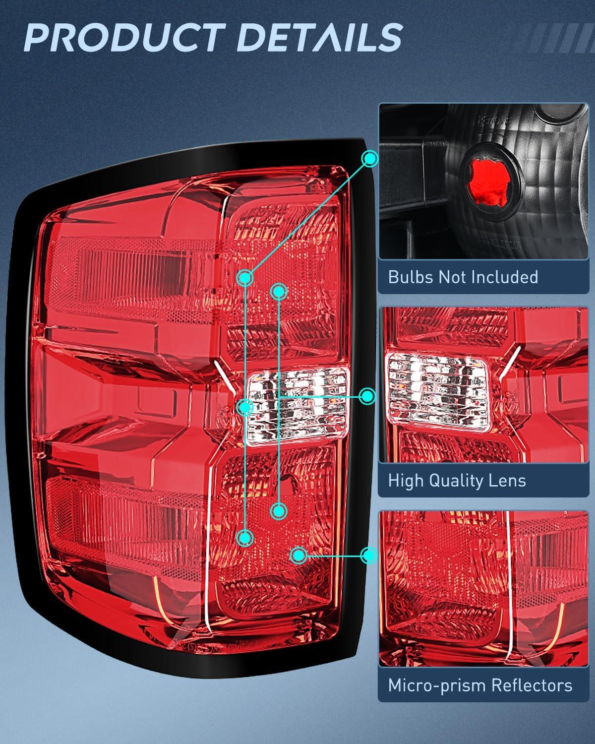 image:imageNilight Taillight Assembly for 2014 2015 2016 2017 2018 2019 Chevy Silverado 1500 2500HD 3500HD 20152019 GMC Sierra 3500HD 2019 Silverado 1500LD OE Style Rear Lamp Driver SideDriver Side