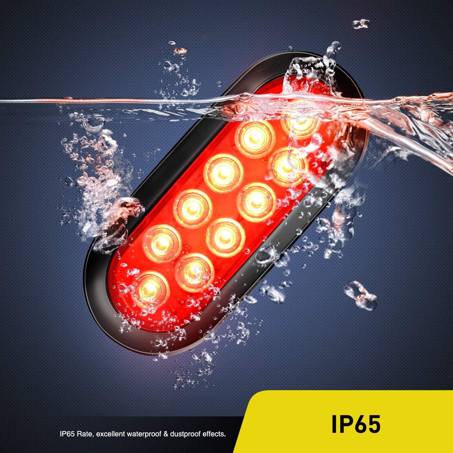 image:imageNilight Trailer Tail Light 2PCS 59Inch Teardrop 35 LED White Chrome Bezel Marker Clearance Reverse Backup Running Taillight IP67 Waterproof for Trailer Truck Pickup Camper RVRedWhite 4Pcs