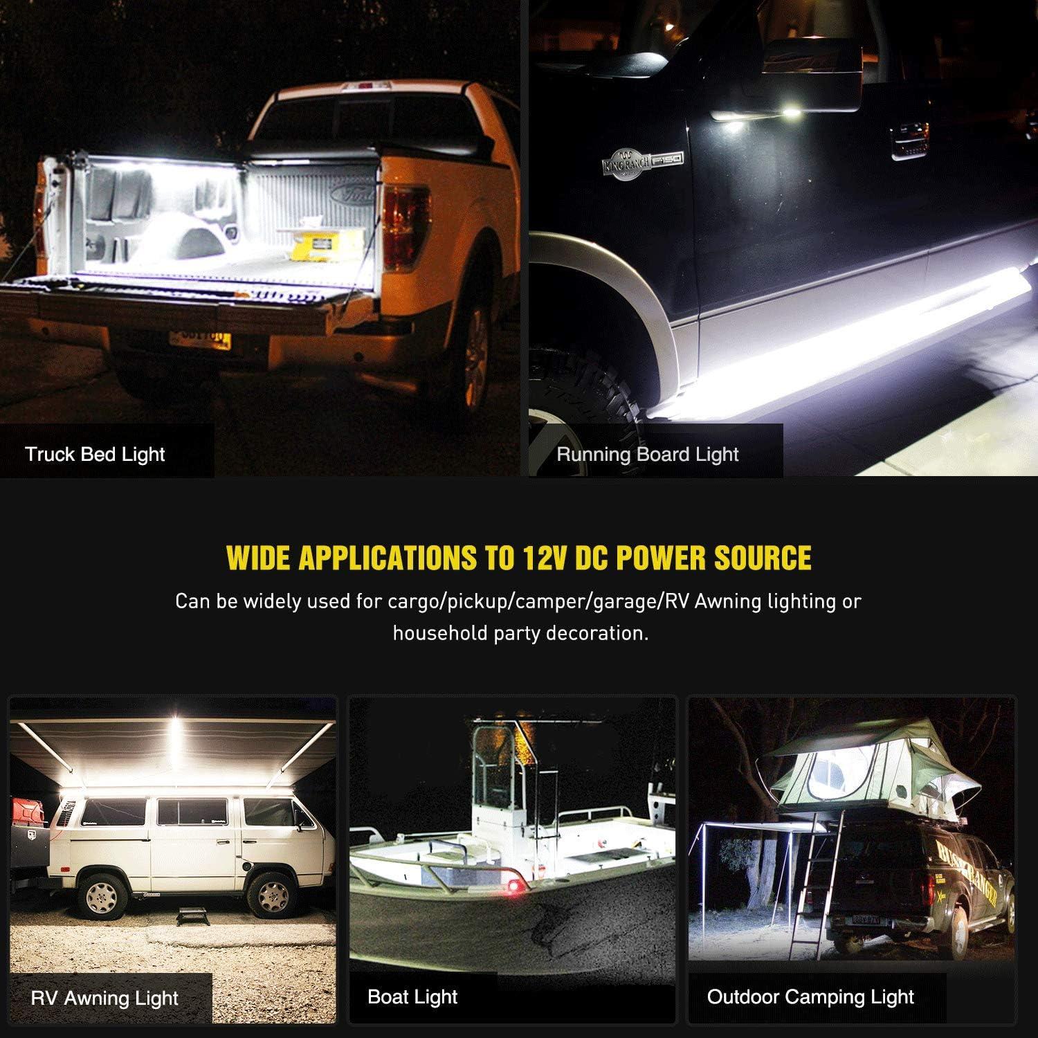 image:imageNilight Truck Tailgate Bar 60Inch Triple Row 504 LED Strip with 2PCS 60Inch 180 LEDs Bed Strip Kit for Cargo Pickup Truck SUV RV Boat 2 Years Warranty