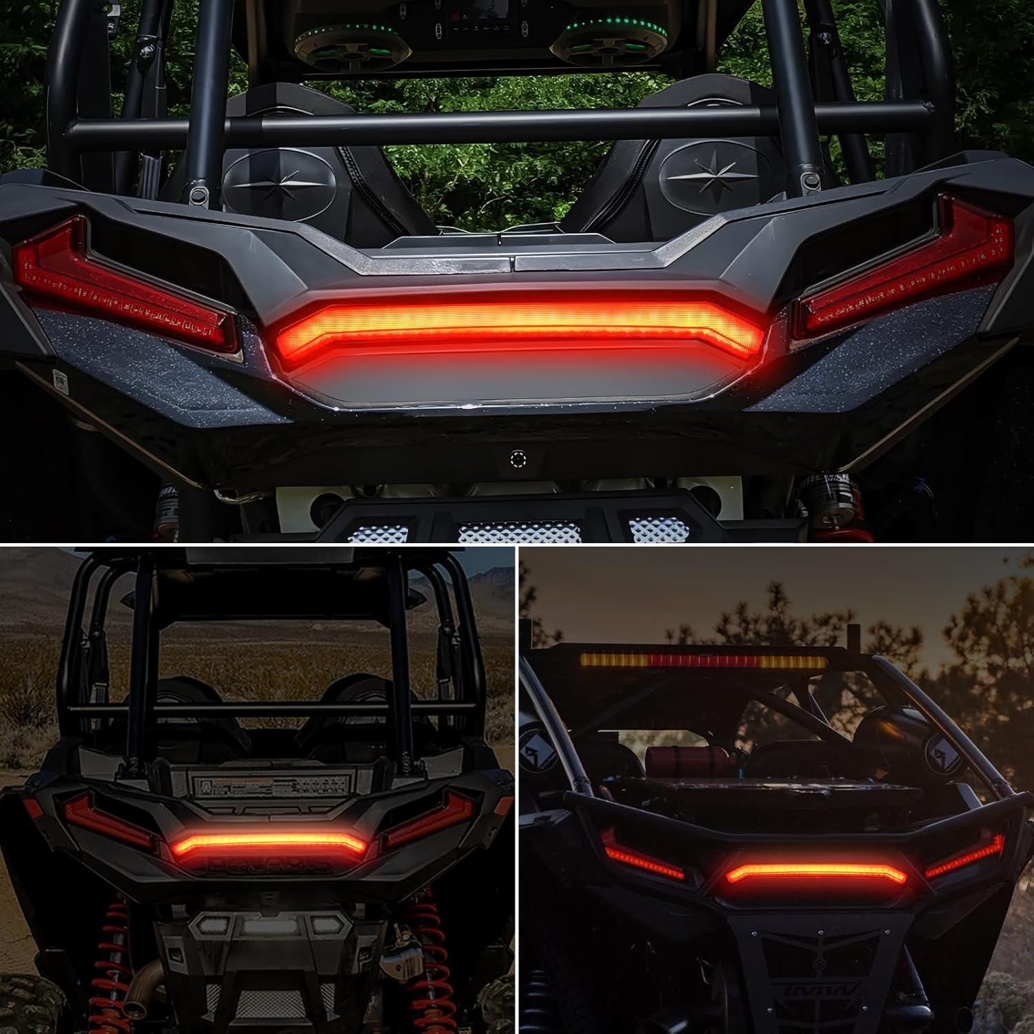 image:imageNilight Turn Signal Fang Lights LED Accent Street Legal Front Signature Light Compatible with Polaris RZR XP 1000 Turbo Accessories 2019 2020 2021 2022 2023Center Tail LightRed Housing