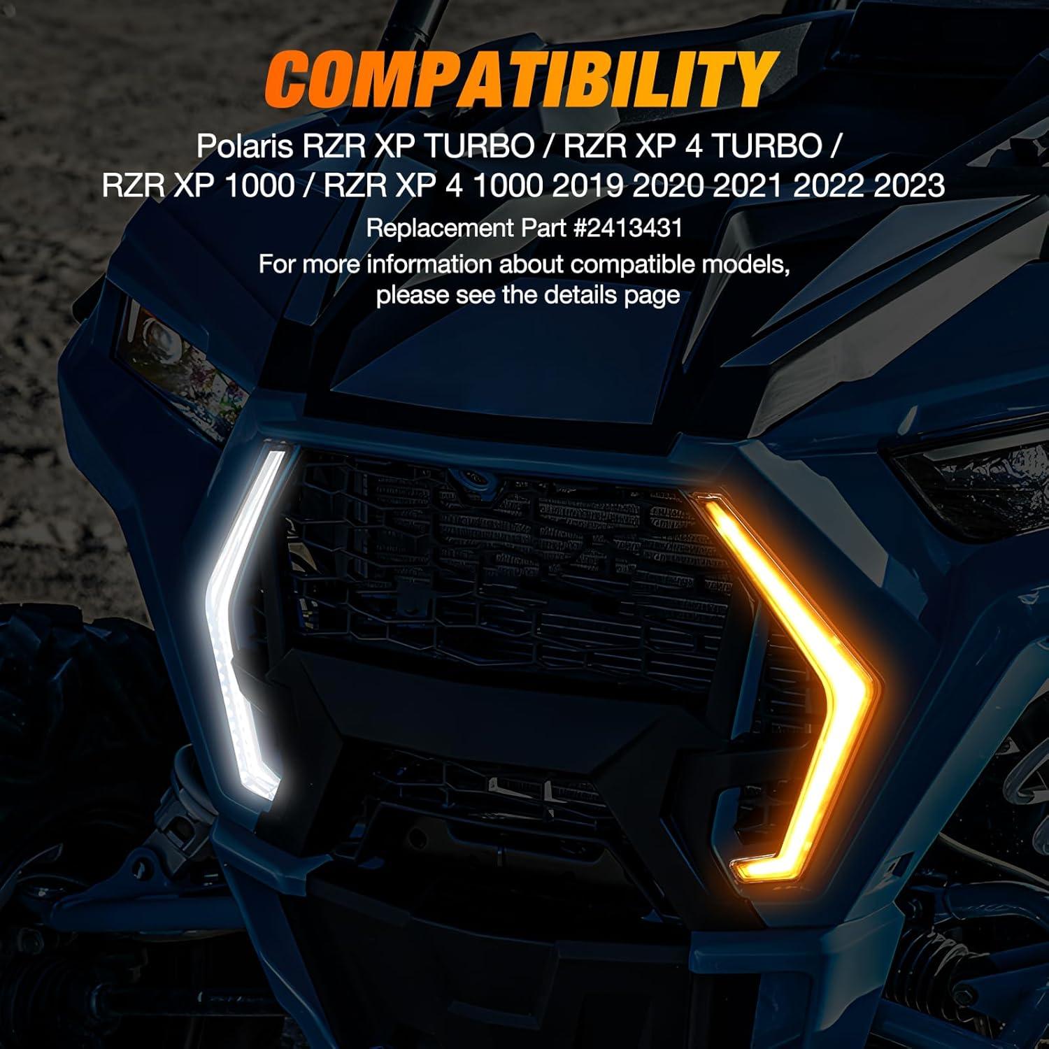 image:imageNilight Turn Signal Fang Lights LED Accent Street Legal Front Signature Light Compatible with Polaris RZR XP 1000 Turbo Accessories 2019 2020 2021 2022 2023Turn Signal Lights