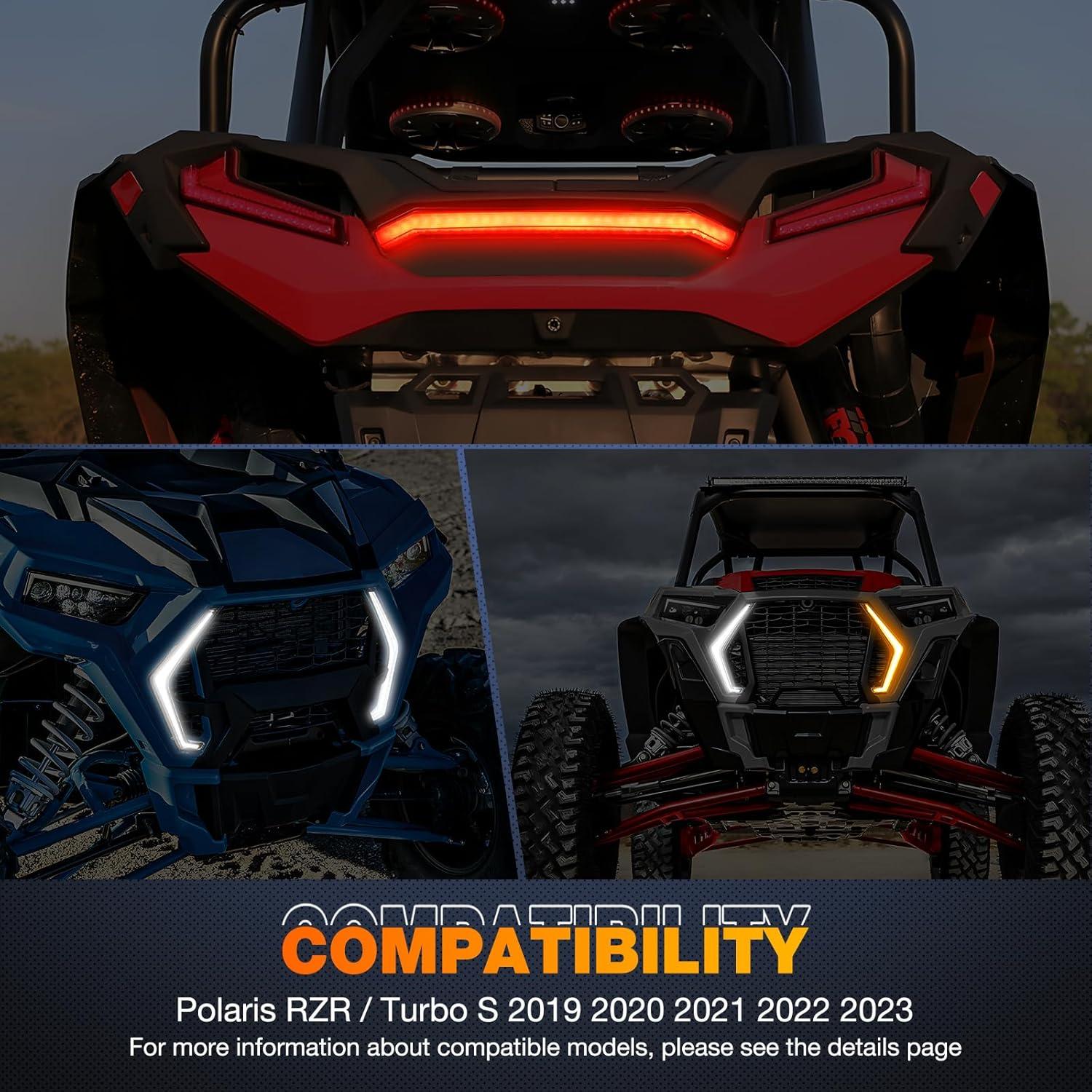 image:imageNilight Turn Signal Fang Lights LED Accent Street Legal Front Signature Light Compatible with Polaris RZR XP 1000 Turbo Accessories 2019 2020 2021 2022 2023Turn Signal Lights wTail Light