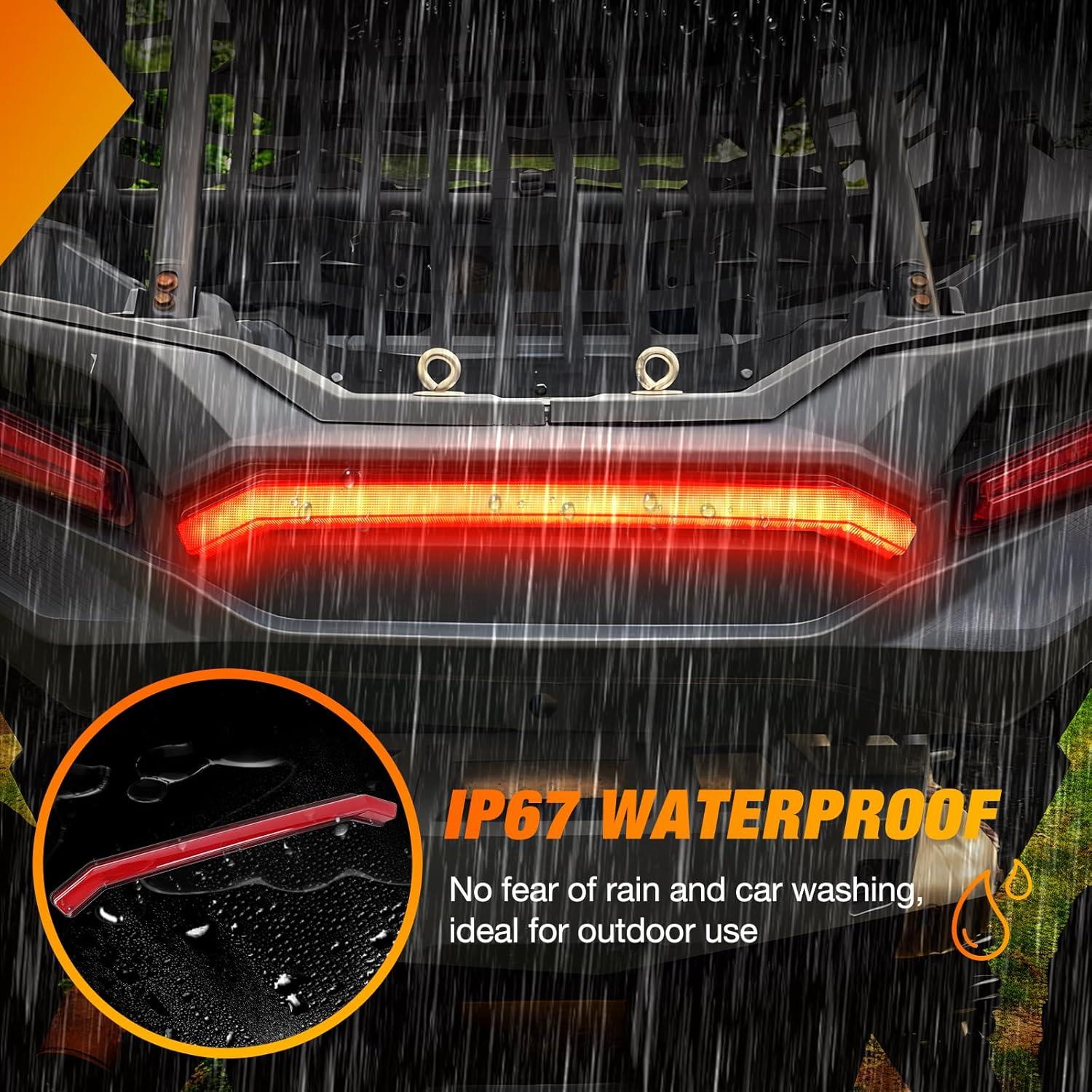 image:imageNilight Turn Signal Fang Lights LED Accent Street Legal Front Signature Light Compatible with Polaris RZR XP 1000 Turbo Accessories 2019 2020 2021 2022 2023Center Tail LightRed Housing