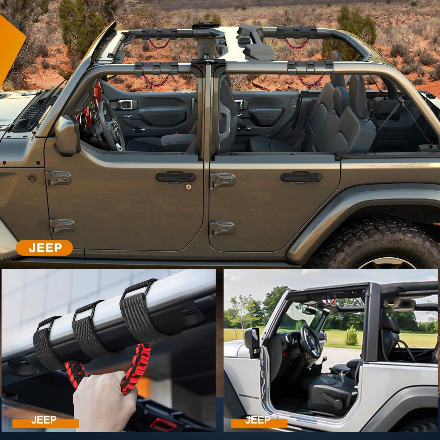 image:imageNilight UTV Dome Light Universal 1520 Roll Bar Mount LED Interior Spot Flood Combo Beam LED Lights for UTVs ATVs CanAm Polaris RZR Dune Buggy Golf Cart OffRoad Vehicle Boat2PCS Jeep Black Red Grab Handle
