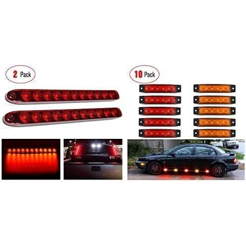 image:imageNilight 2PCS 16Inch 11LED Red Trailer Light Bar with 10 PCS 38Inch 6 LED Indicator Light Rear Side Marker Light for Truck RV Car Bus Trailer Van Caravan Boat 2 Years Warranty